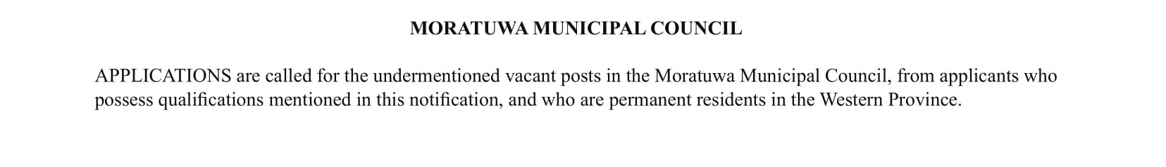 Driver - Moratuwa Municipal Council