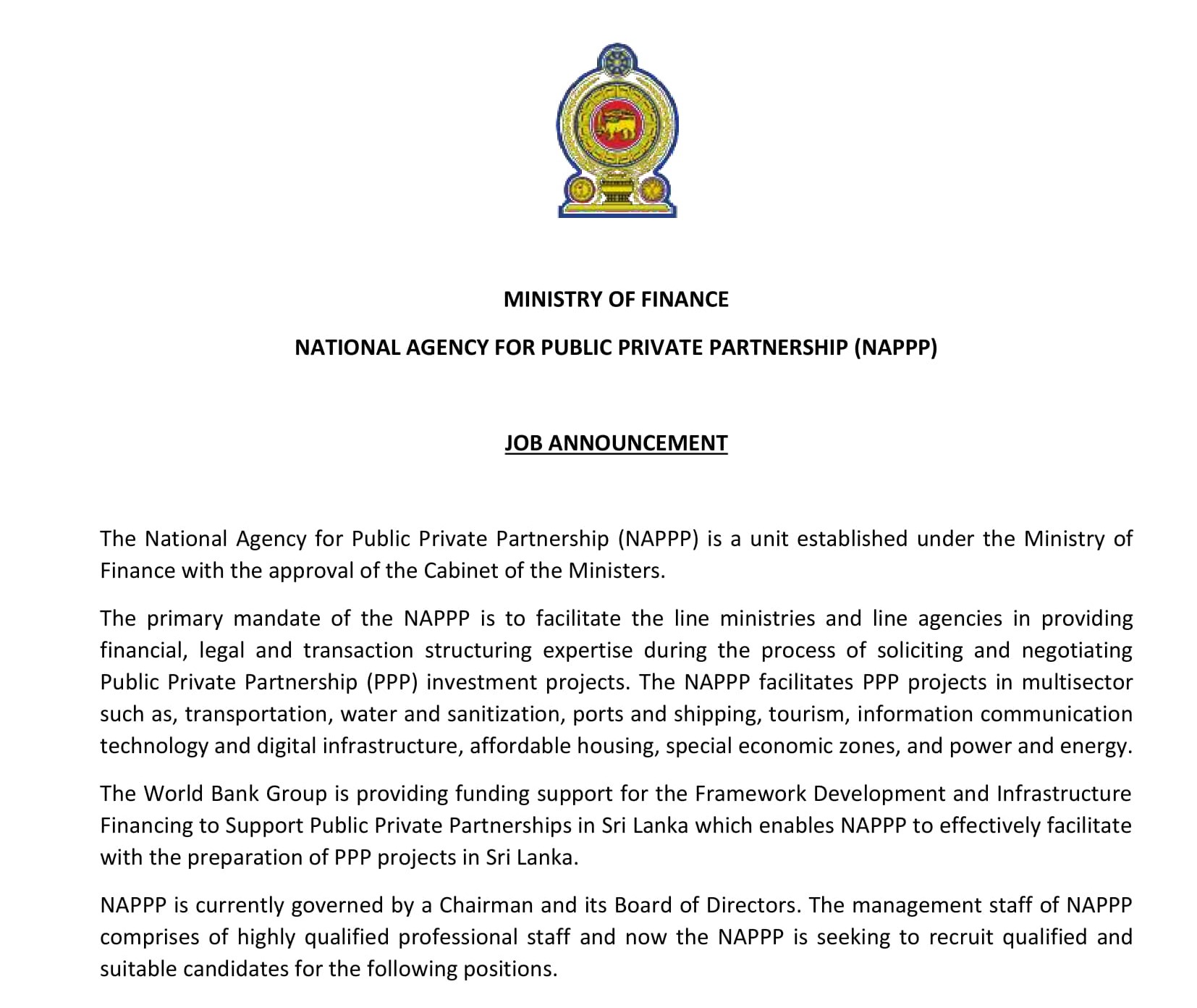 Procurement & Administrative Specialist, Procurement & Administrative Assistant - Ministry of Finance