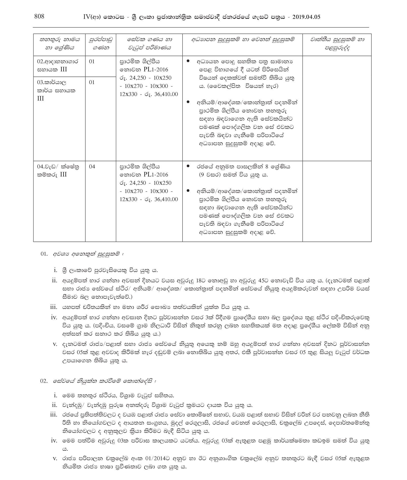 Office Work Assistant, Crematorium Operator, Crematorium Assistant, Working/Field Labourer - Rideegama Pradeshiya Sabha 