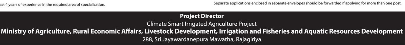 Management Assistant, Development Officer, Office Assistant, Data Retry Operator, Project Accountant, Driver & More Vacancies - Ministry of Agriculture, Rural Economic Affairs, Livestock Development, Irrigation & Fisheries & Aquatic Resources Development  