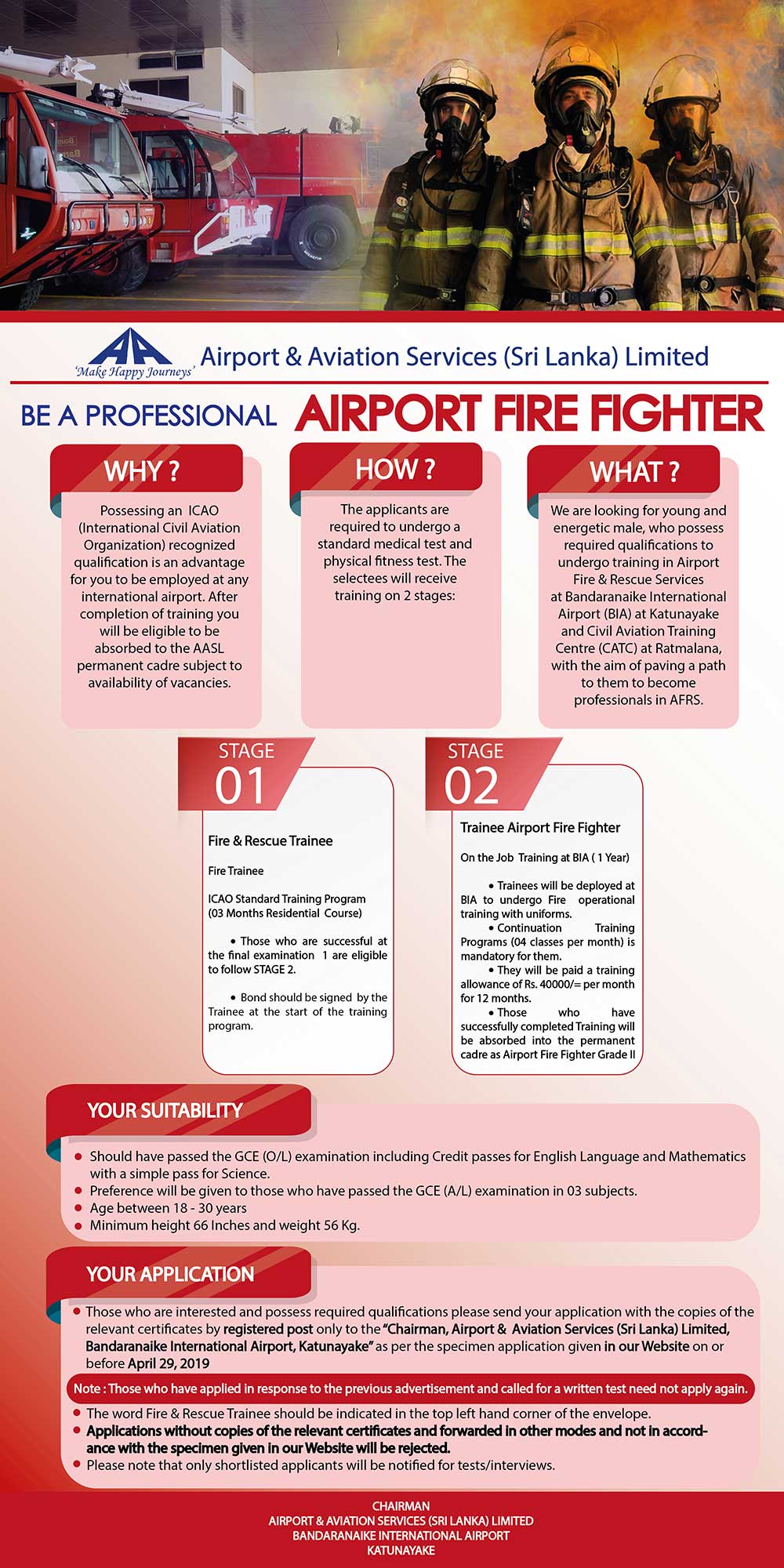 Fire & Rescue Trainee - Airport & Aviation Services (Sri Lanka) Limited