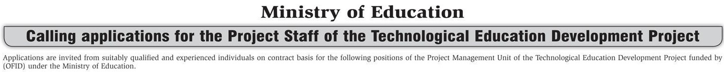 Management Assistant, Office Assistant, Driver, Project Secretary, Information & Communication Technology Officer, Financial Specialist & more Vacancies - Ministry of Education