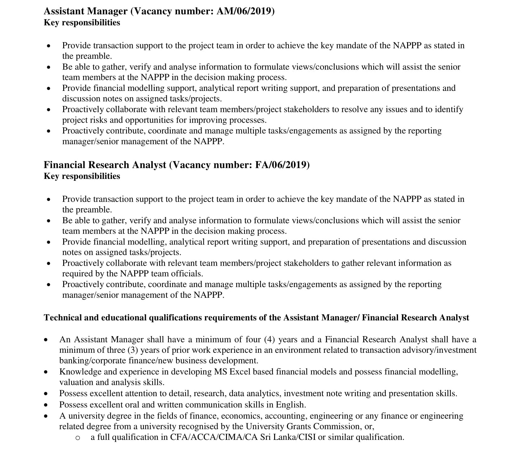 Information Technology Specialist, Receptionist, Office Assistant, Assistant Manager, Legal Manager, Personal Assistant & more Vacancies - Ministry of Finance