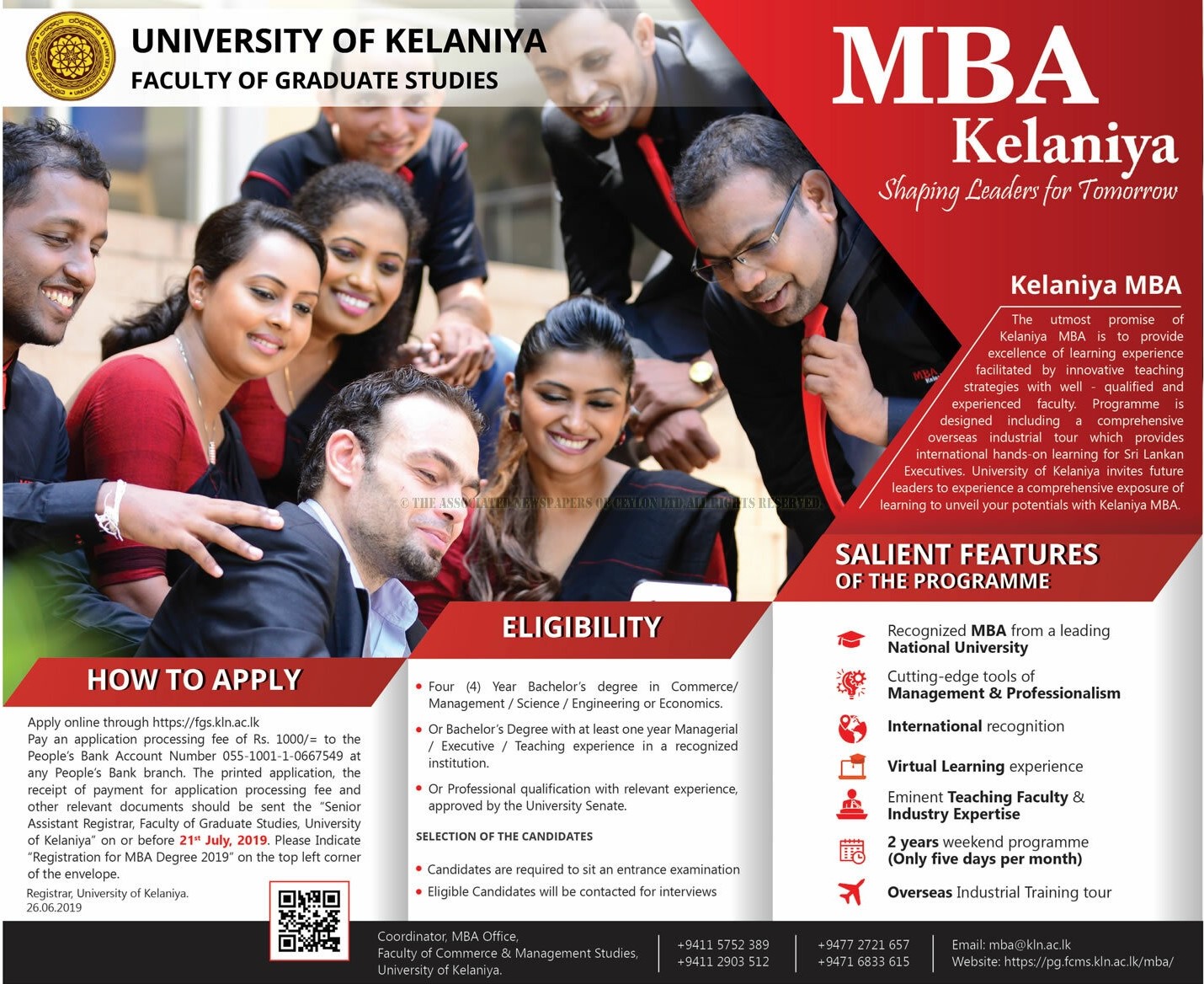 MBA - Faculty of Graduate Studies - University of Keleniya