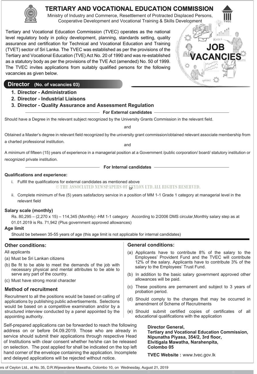 Director - Tertiary & Vocational Education Commission