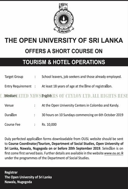 Tourism & Hotel Operations - Open University of Sri Lanka