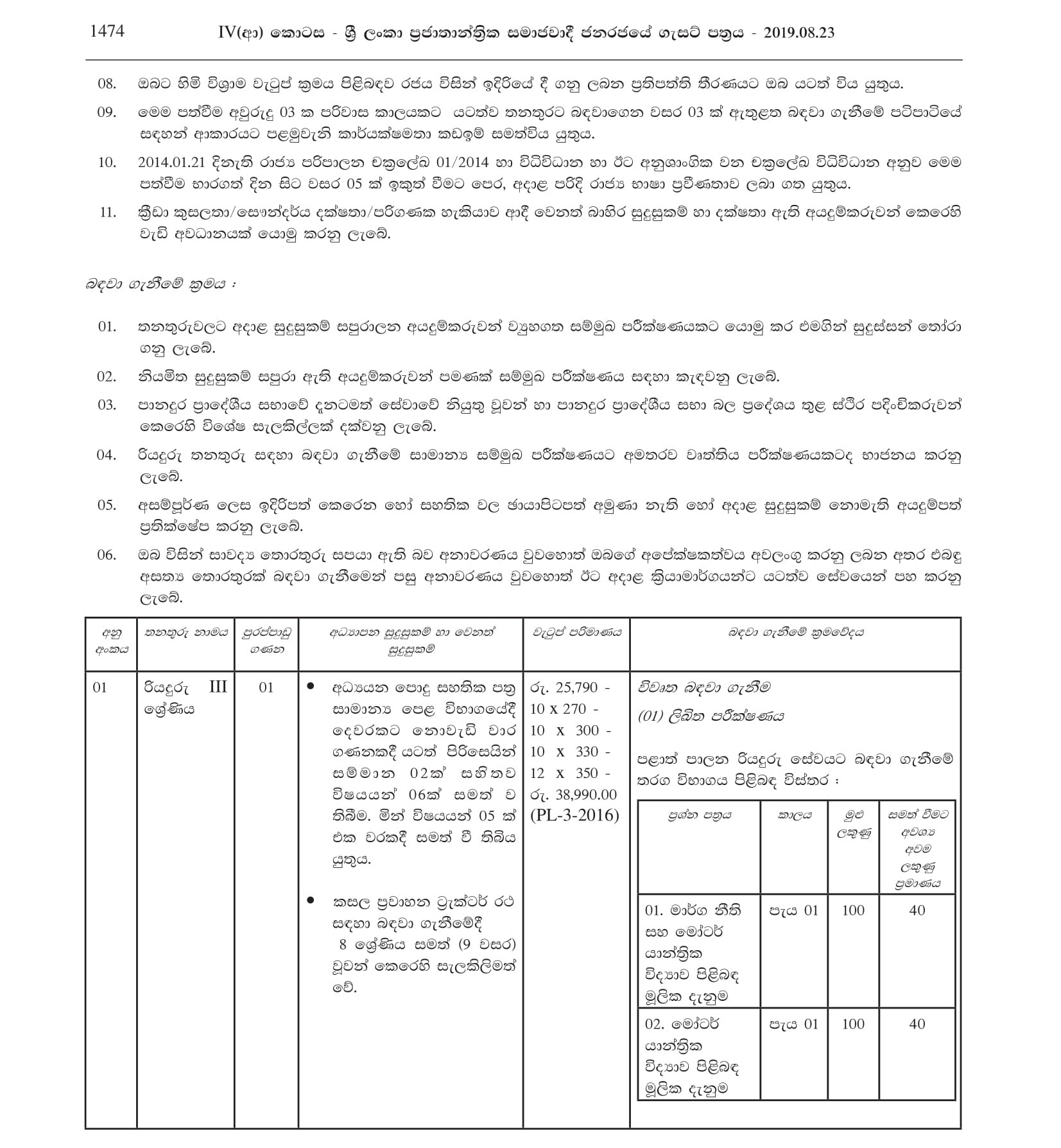 Driver, Watcher, Work/Field Labourer, Health Labourer - Panadura Pradeshiya Sabha