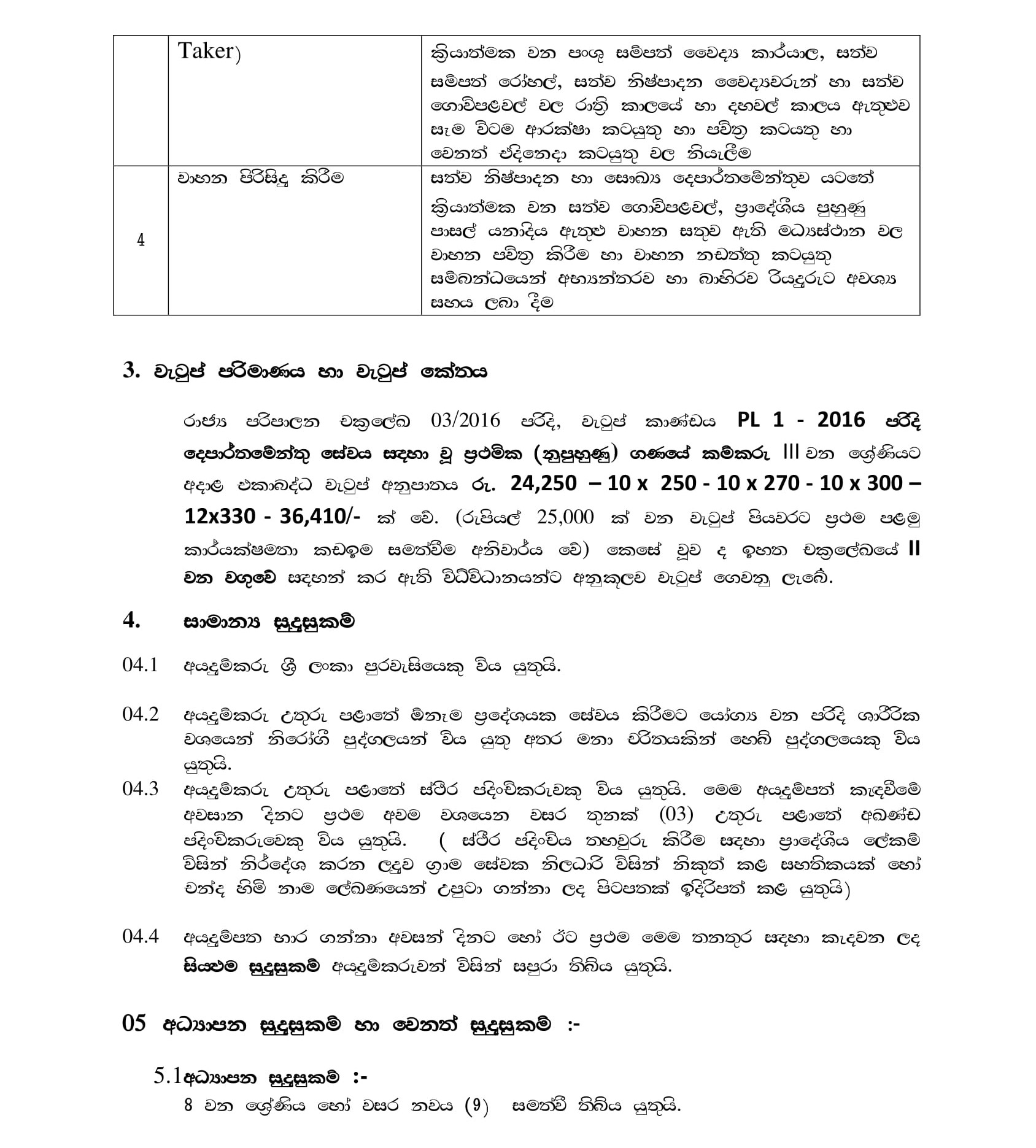 Labourer (Unskilled) - Northern Provincial Department of Animal Production & Health