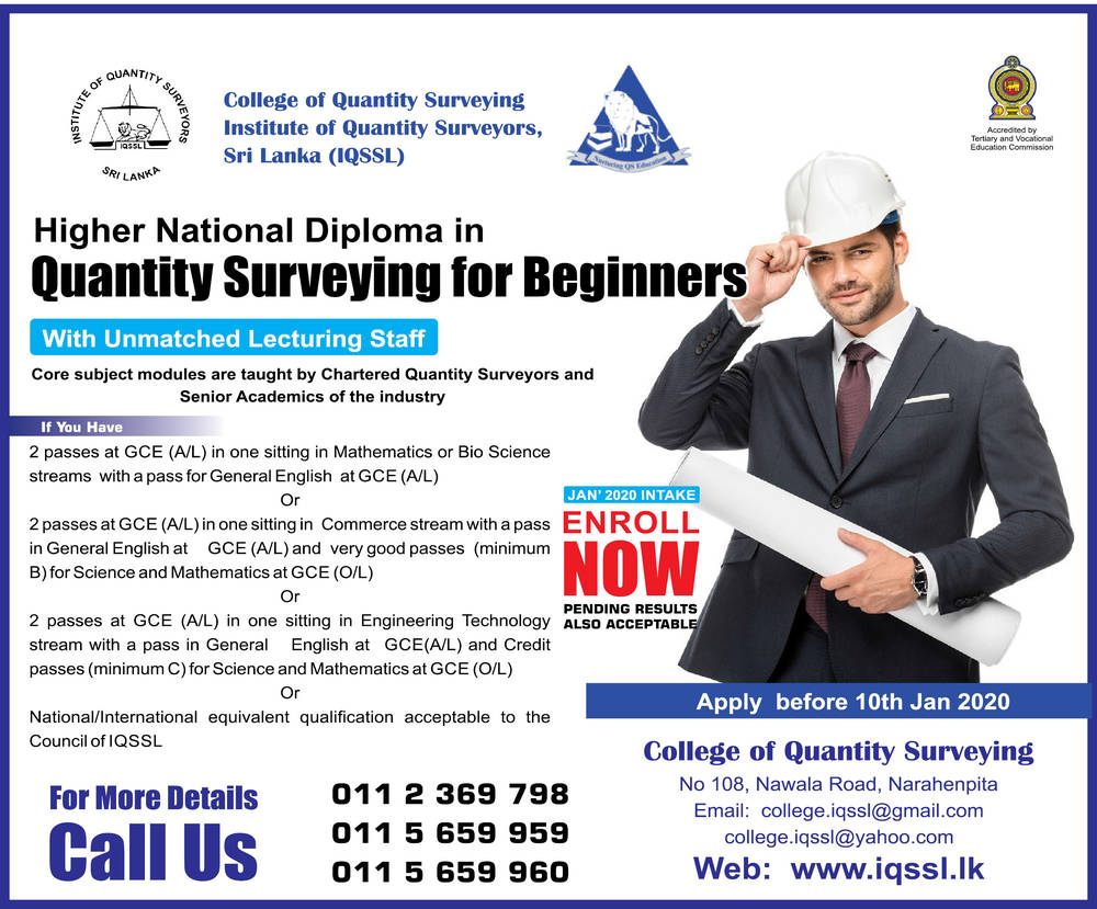 Higher National Diploma in Quantity Surveying - College of Quantity Surveying 