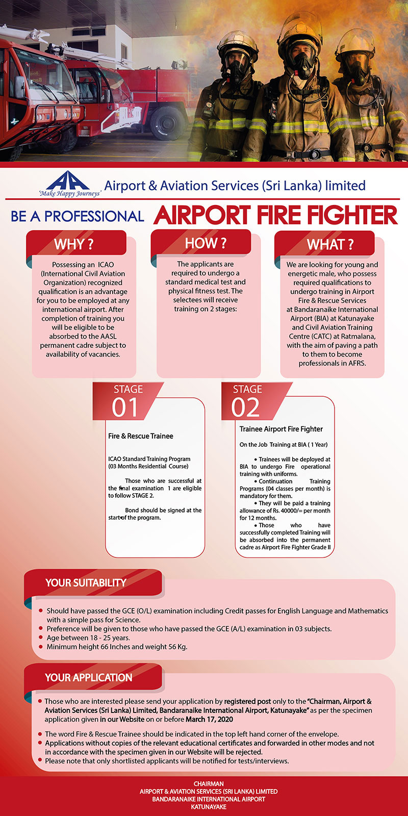 Fire & Rescue Trainee - Airport & Aviation Services (Sri Lanka) Ltd