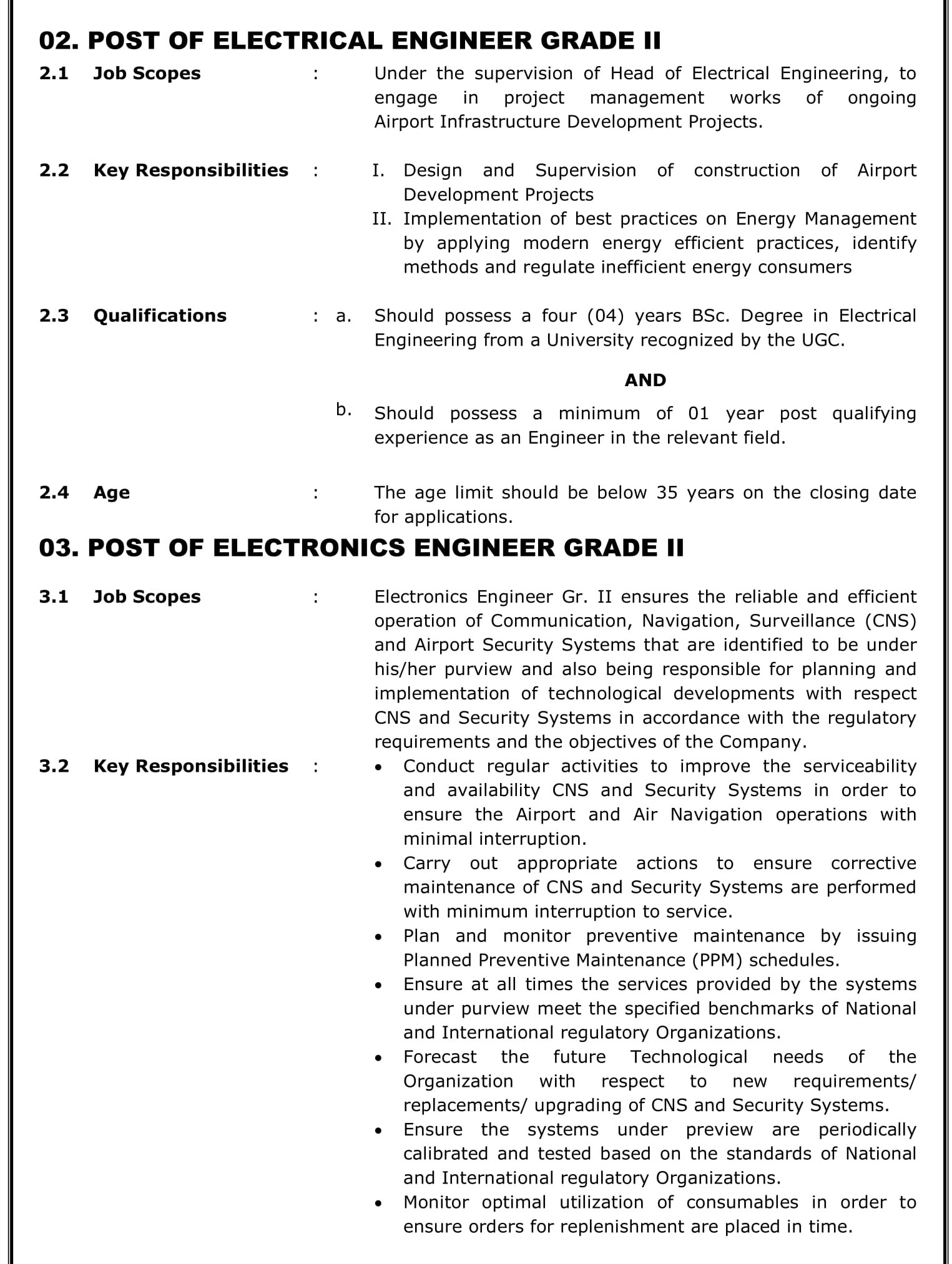 Engineer (Civil, Electrical, Electronics) - Airport & Aviation Services (Sri Lanka) Ltd