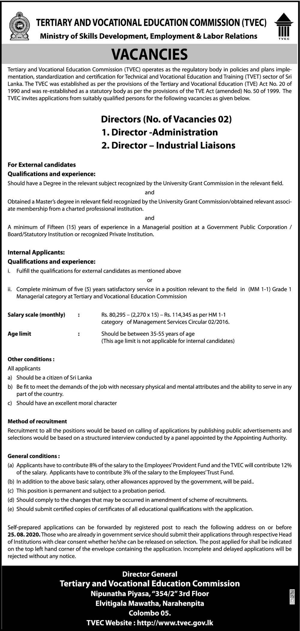 Director - Tertiary & Vocational Education Commission