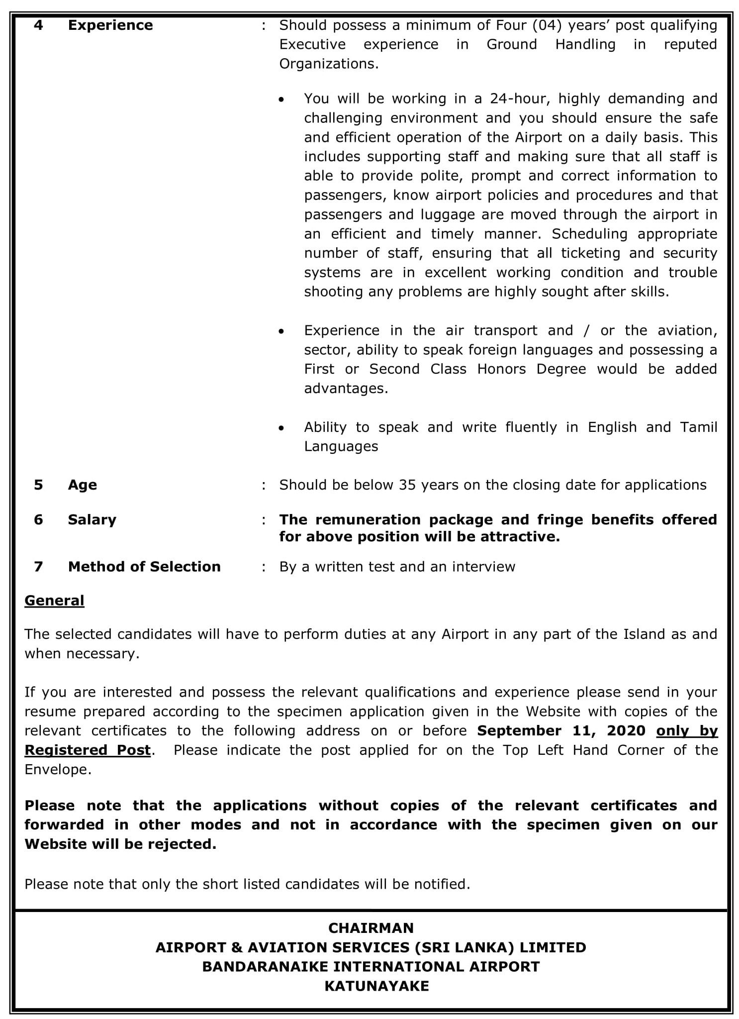 Assistant Operations Manager - Airport & Aviation Services (Sri Lanka) Limited