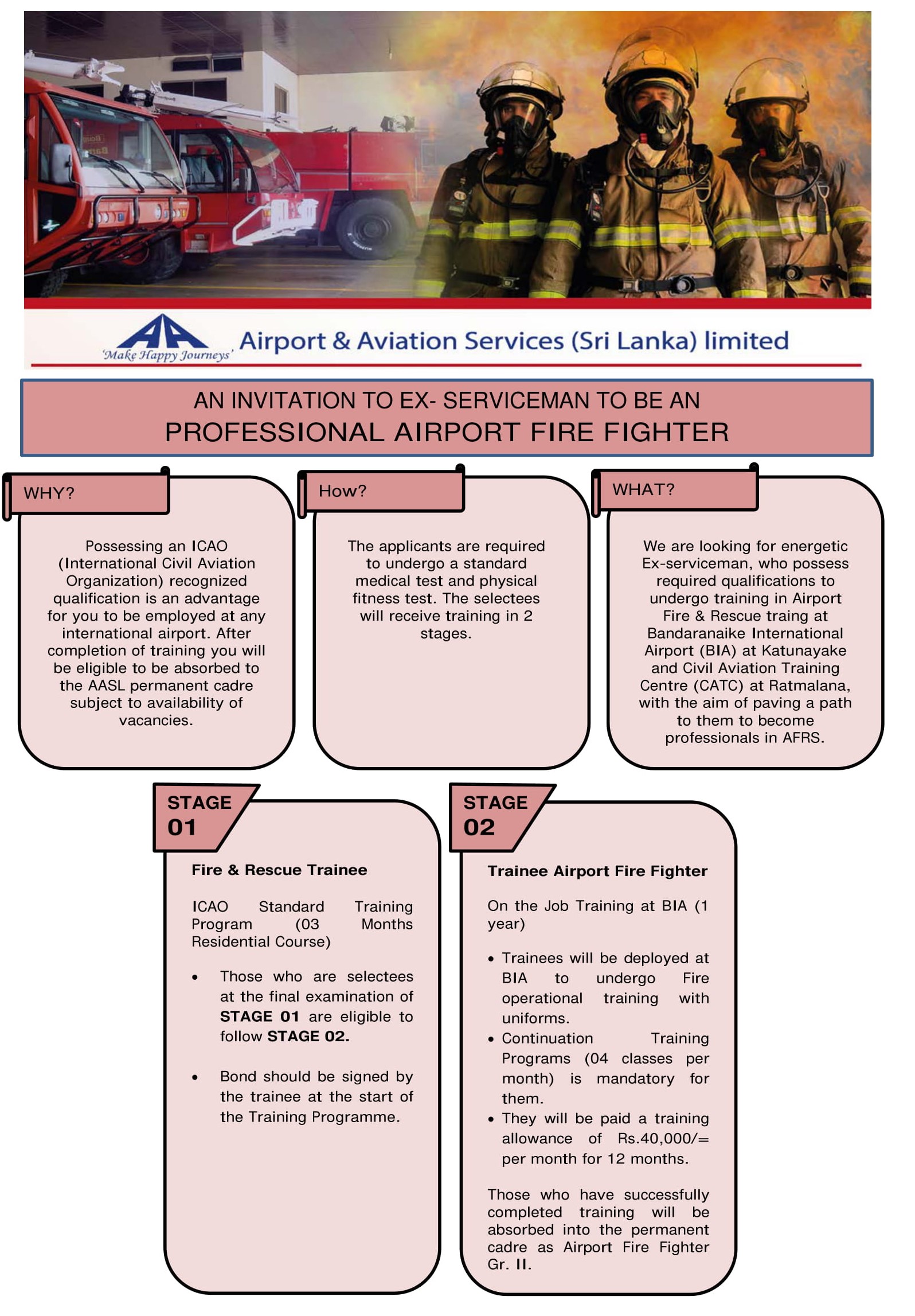 Fire & Rescue Trainee - Airport & Aviation Services (Sri Lanka) Limited 