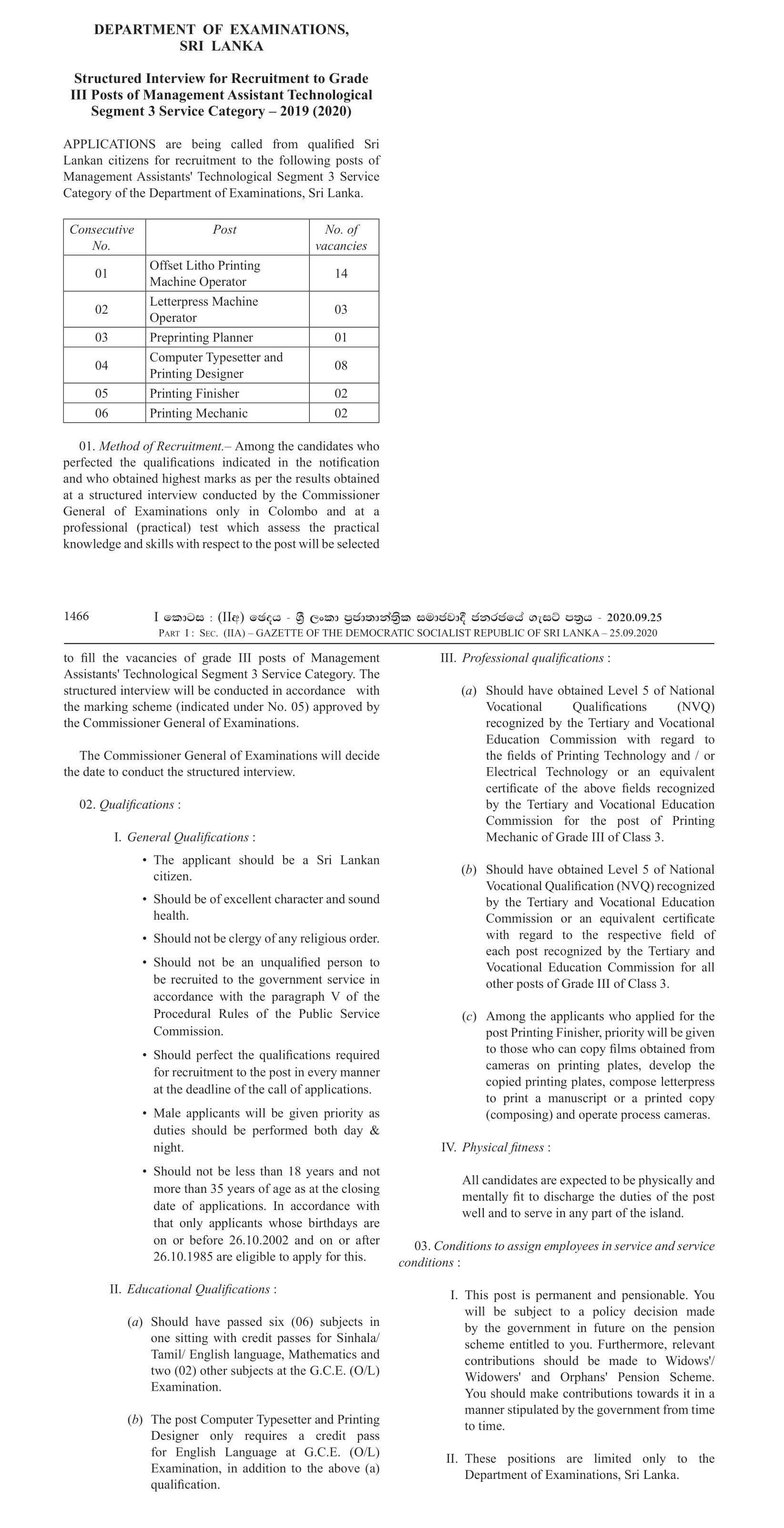 Offset Litho Printing Machine Operator, Letterpress Machine Operator, Preprinting Planner, Computer Typesetter & Printing Designer, Printing Finisher, Printing Mechanic - Department of Examinations