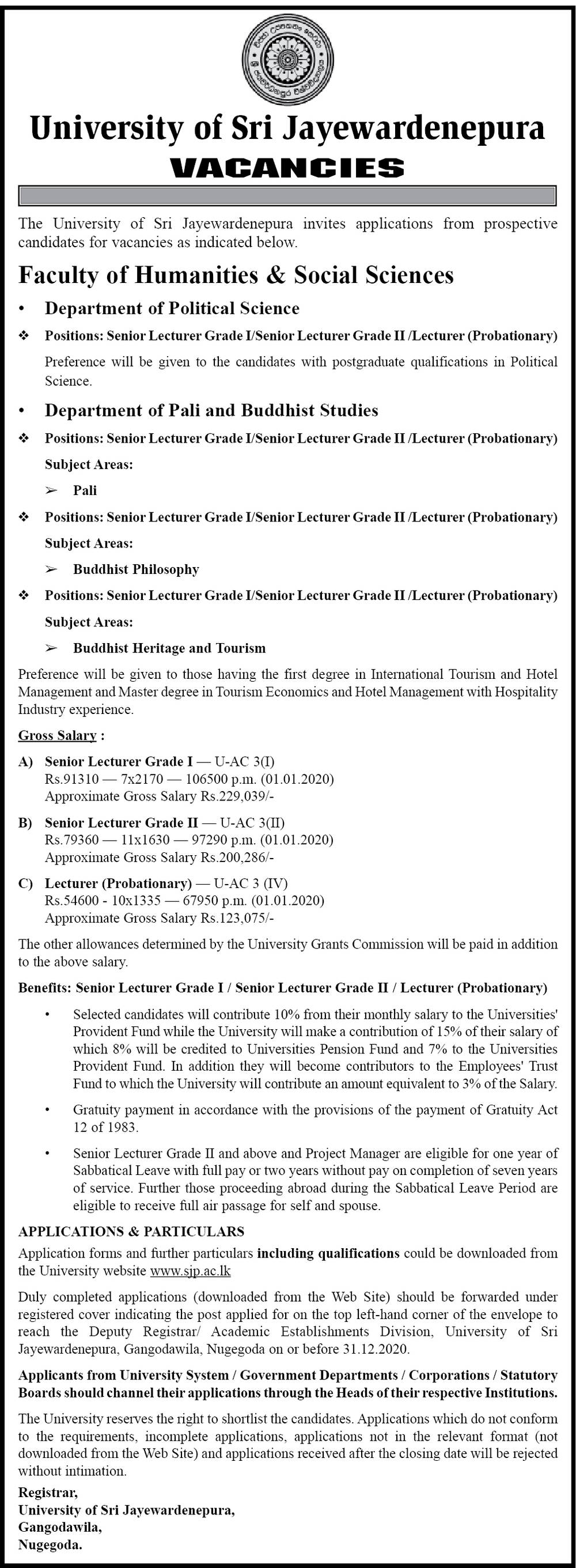 Senior Lecturer, Lecturer - University of Sri Jayewardenepura