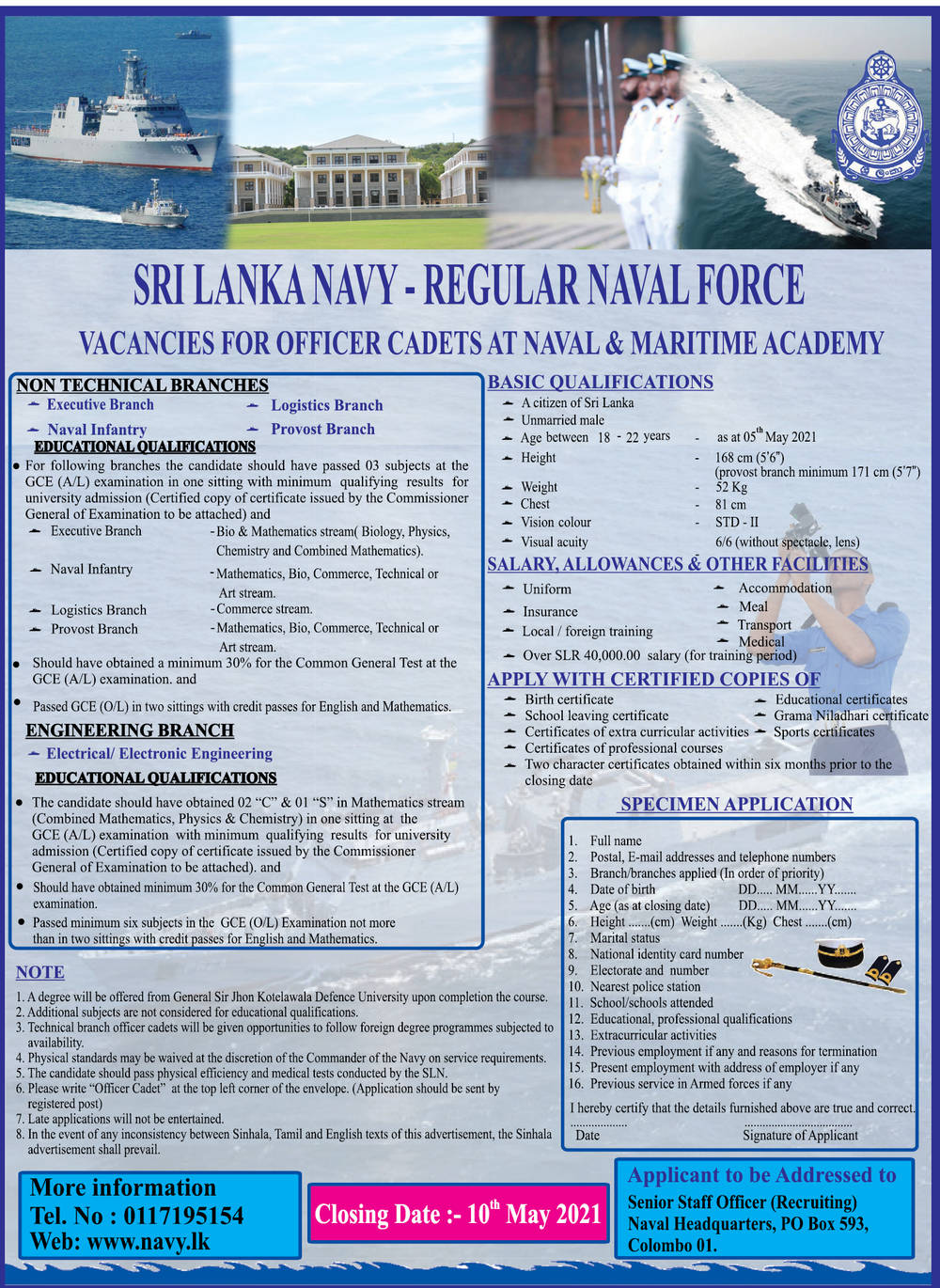 Cadet Officer - Sri Lanka Regular Naval Force