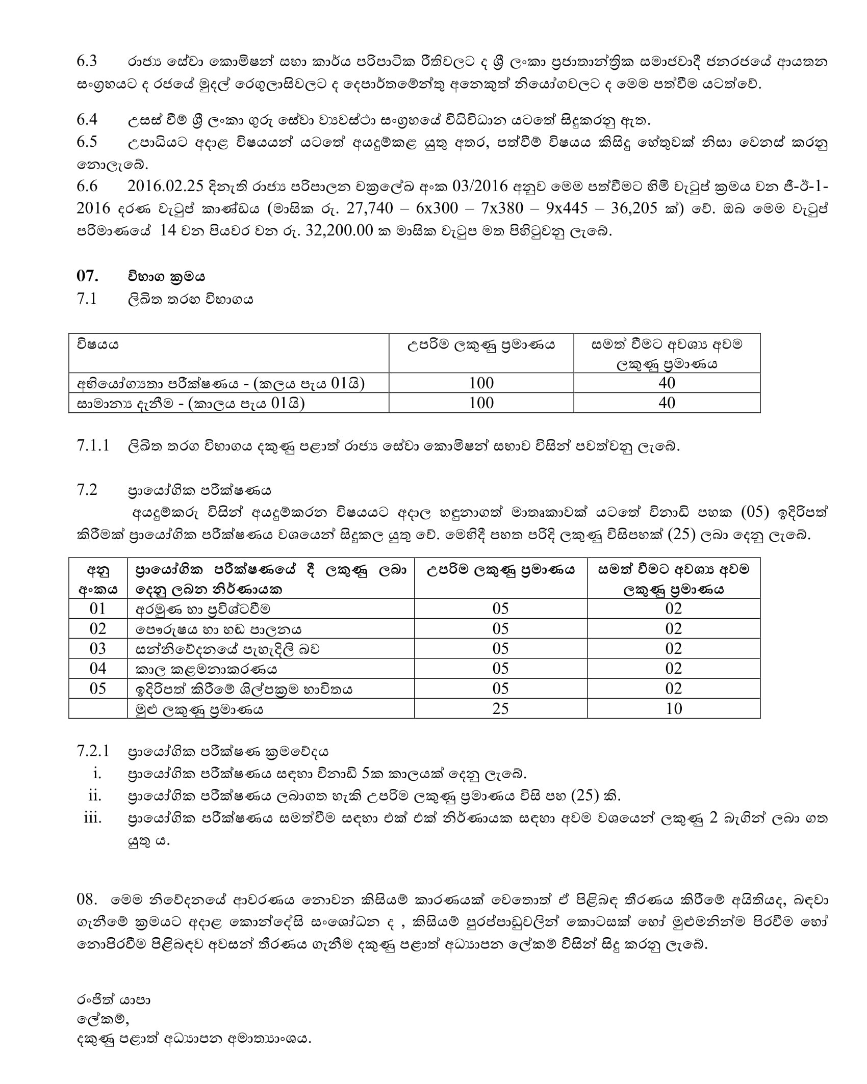 Graduates Teacher Vacancies - Southern Provincial Public Service