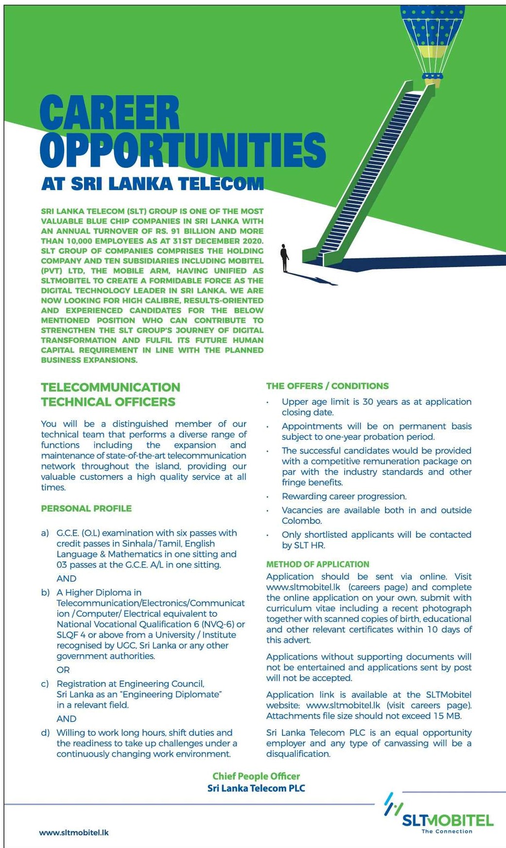 Telecommunication Technical Officer - Sri Lanka Telecom PLC