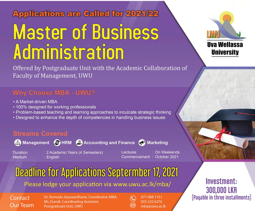 Master of Business Administration - Uva Wellassa University