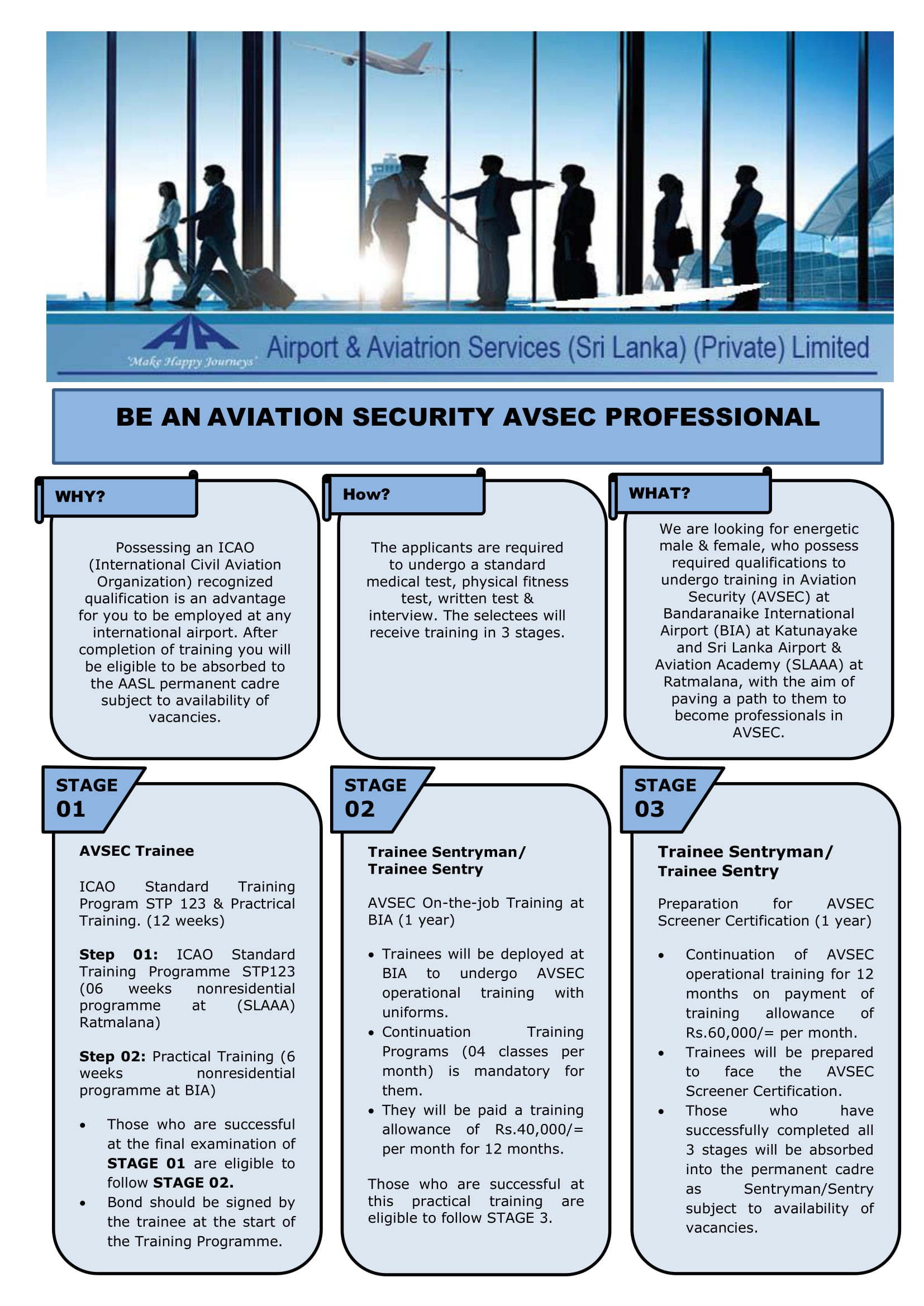 AVSEC Trainee - Airport & Aviation Services (Sri Lanka) (Pvt) Limited