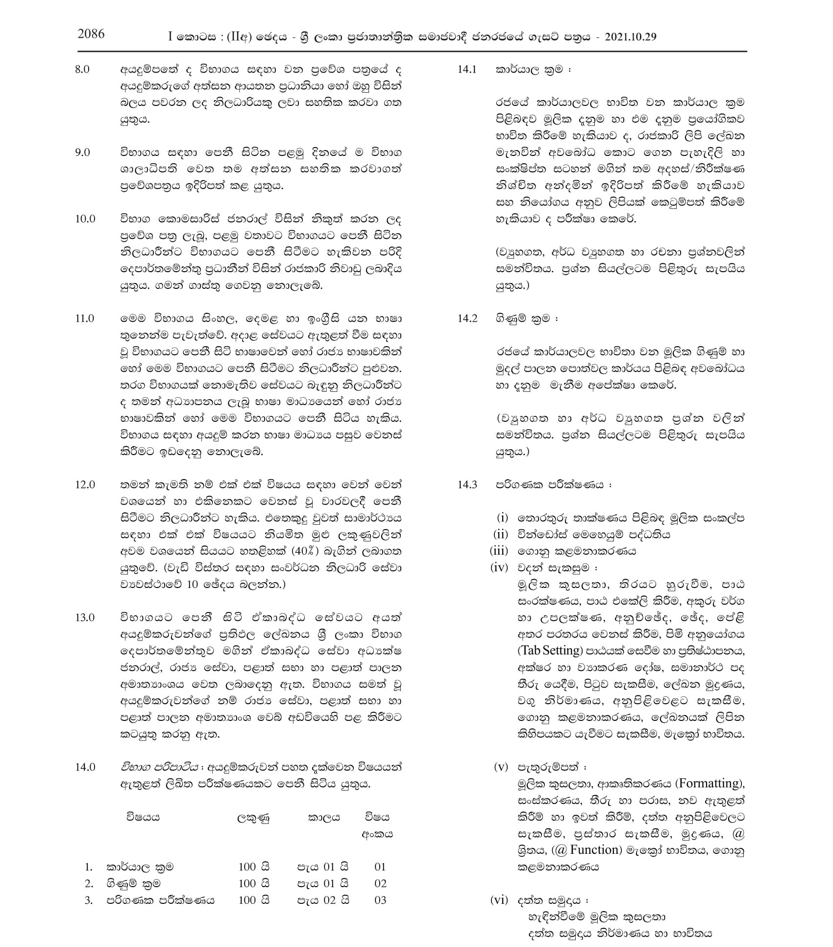 1st Efficiency Bar Examination of the Development Officerâ€™s Service (2016 (1) 2021) - Ministry of Public Services, Provincial Councils & Local Government