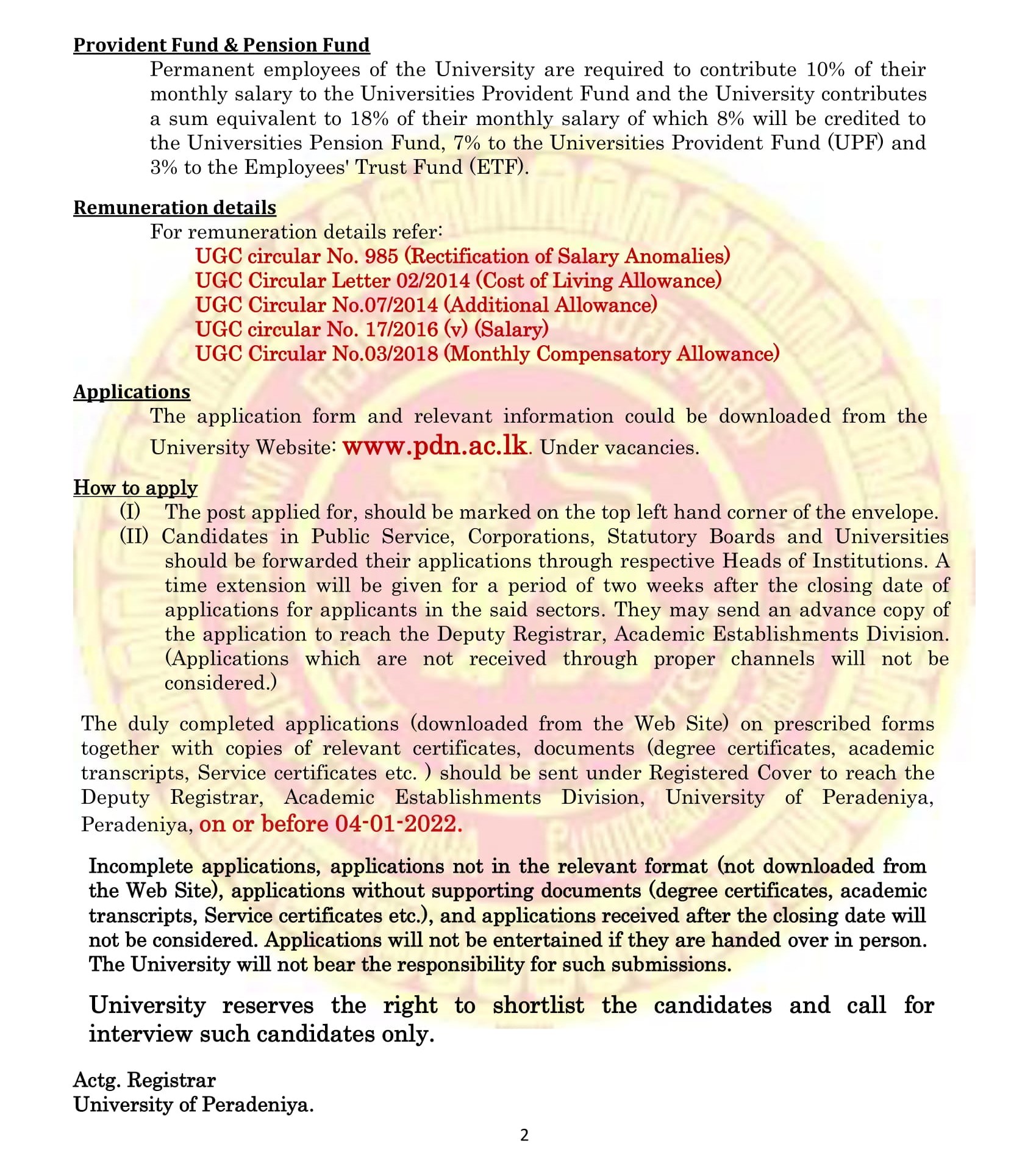 Programmer/Systems Analyst, Assistant Network Manager - University of Peradeniya 