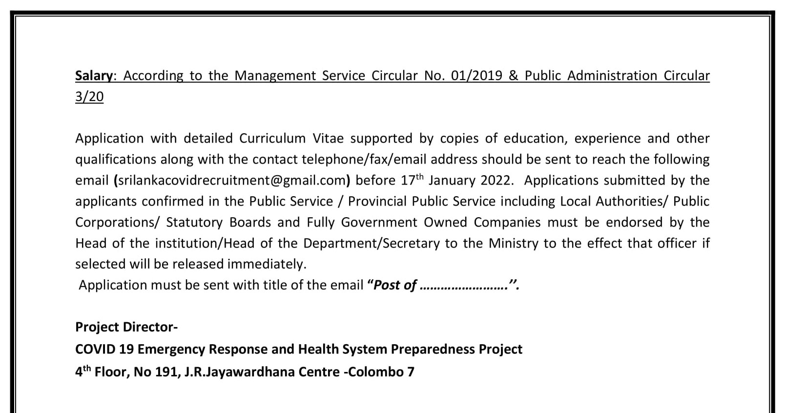 Procurement Specialist, Procurement Officer - Ministry of Health