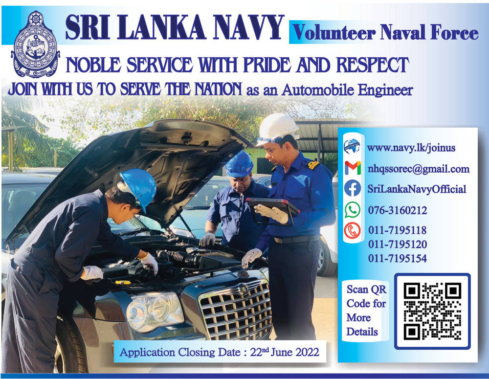 Automobile Engineer, Counselling Officer, English Instructor - Volunteer Naval Force - Sri Lanka Navy