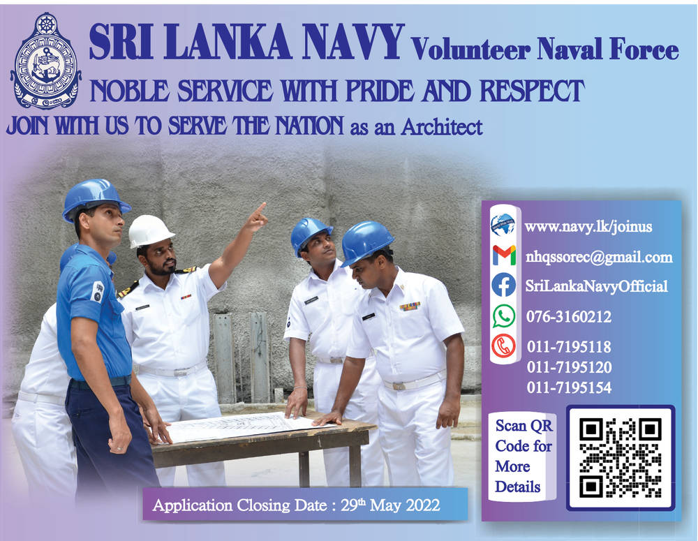 Legal Officer, Architect, Nursing Tutor - Volunteer Naval Force - Sri Lanka Navy