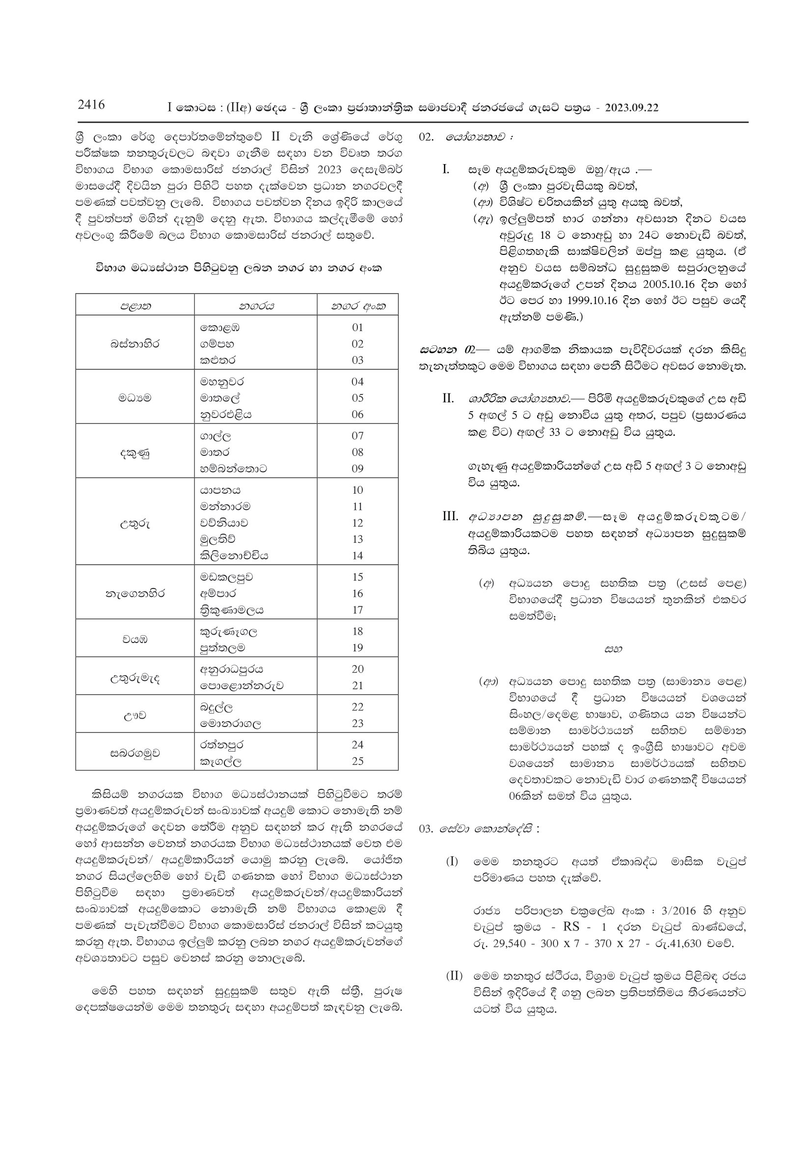 Inspector of Customs (Open) - Department of Sri Lanka Customs