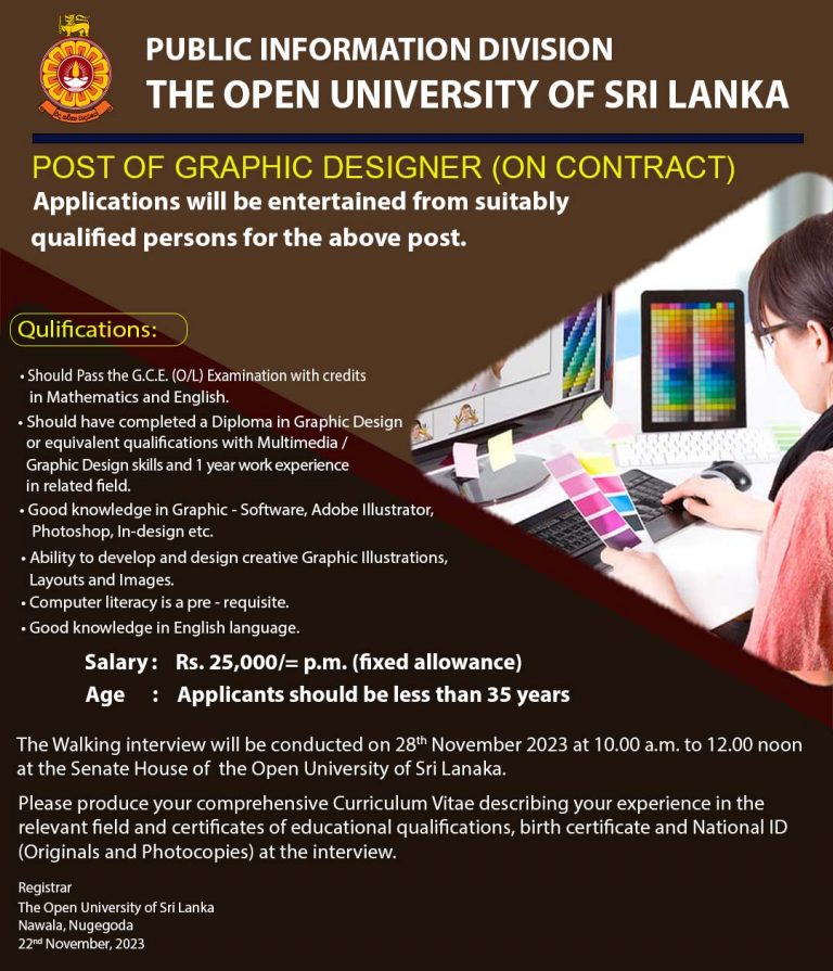 Graphic Designer - The Open University of Sri Lanka