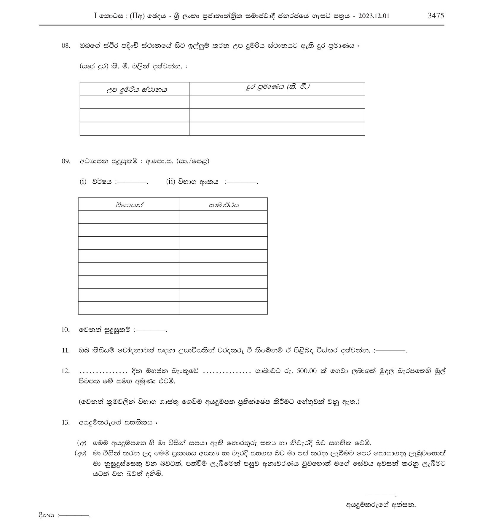 Sub Station Master (Contract Basis) - Sri Lanka Railway Department