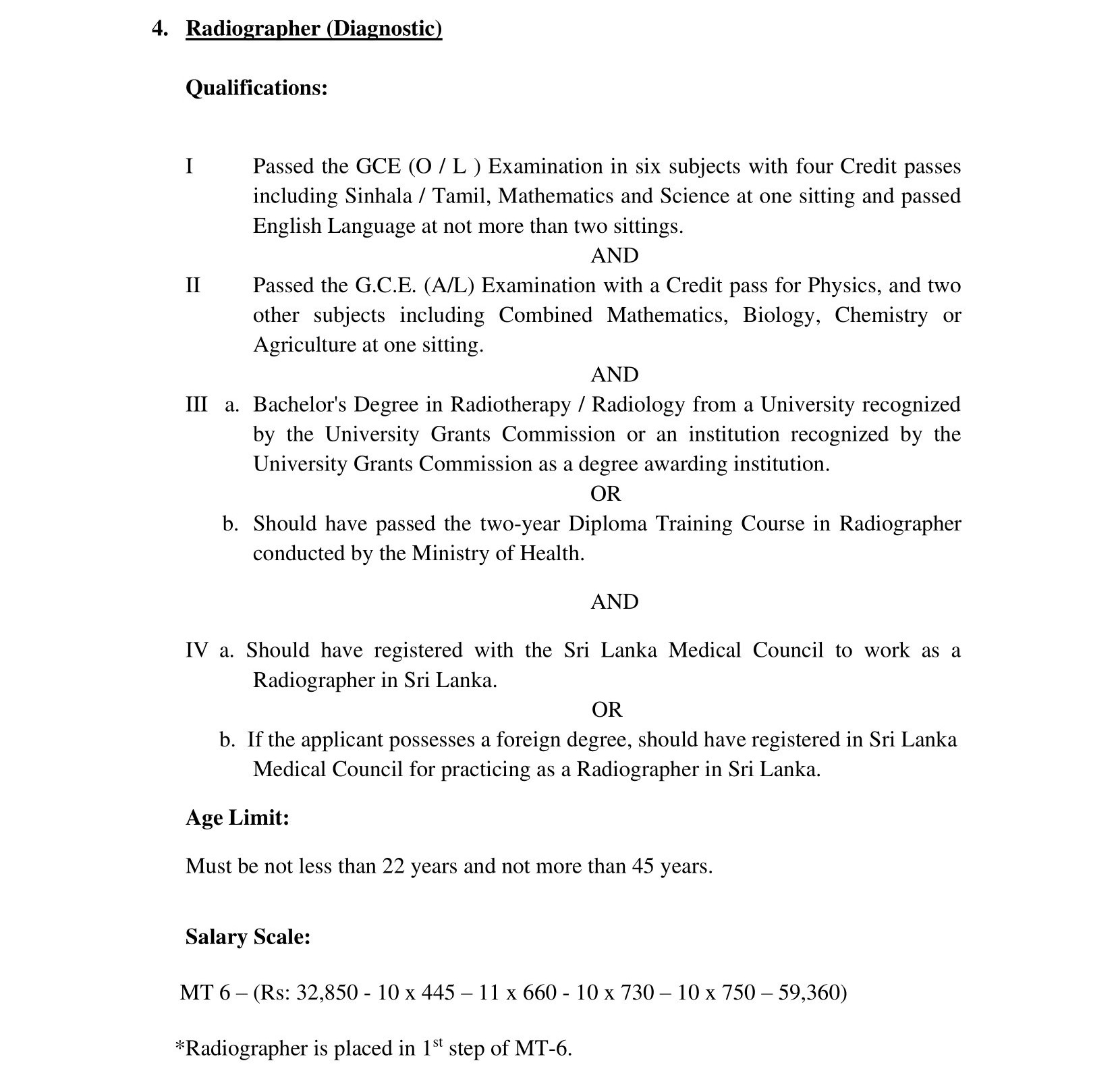 Medical Officer, Radiographer, Audiology Technician, Technician, Driver - University Hospital - General Sir John Kotelawala Defence University  