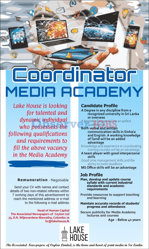 Coordinator - The Associated Newspapers of Ceylon Ltd