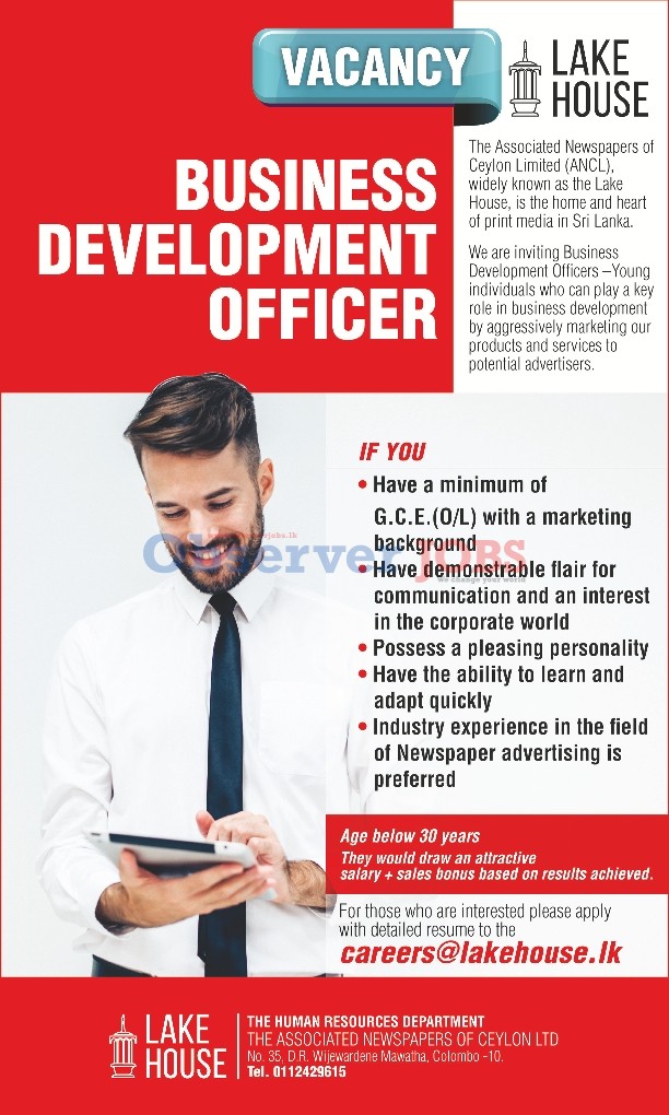 Business Development Officer - The Associated Newspapers of Ceylon Ltd