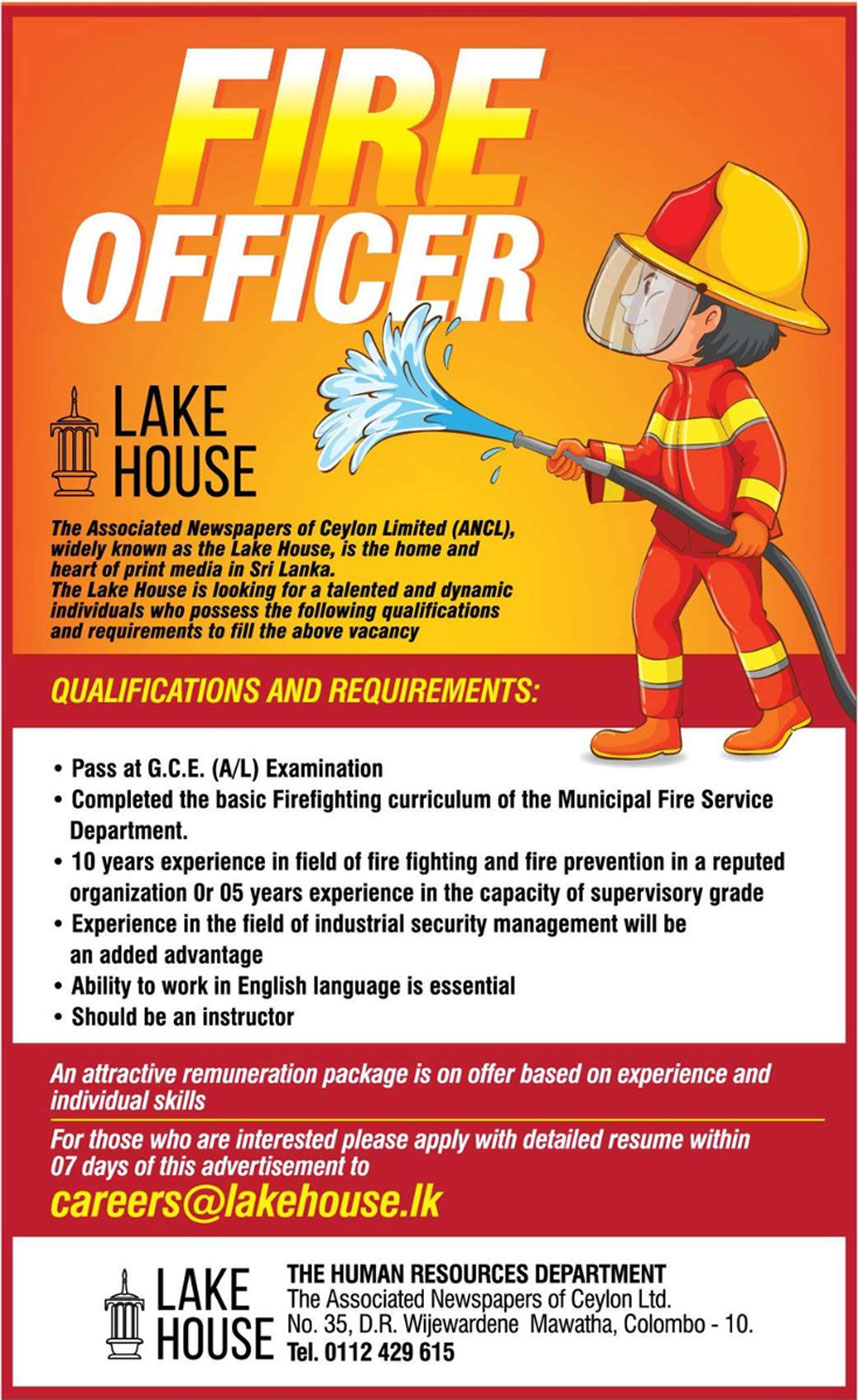 Fire Officer - The Associated Newspapers of Ceylon Ltd