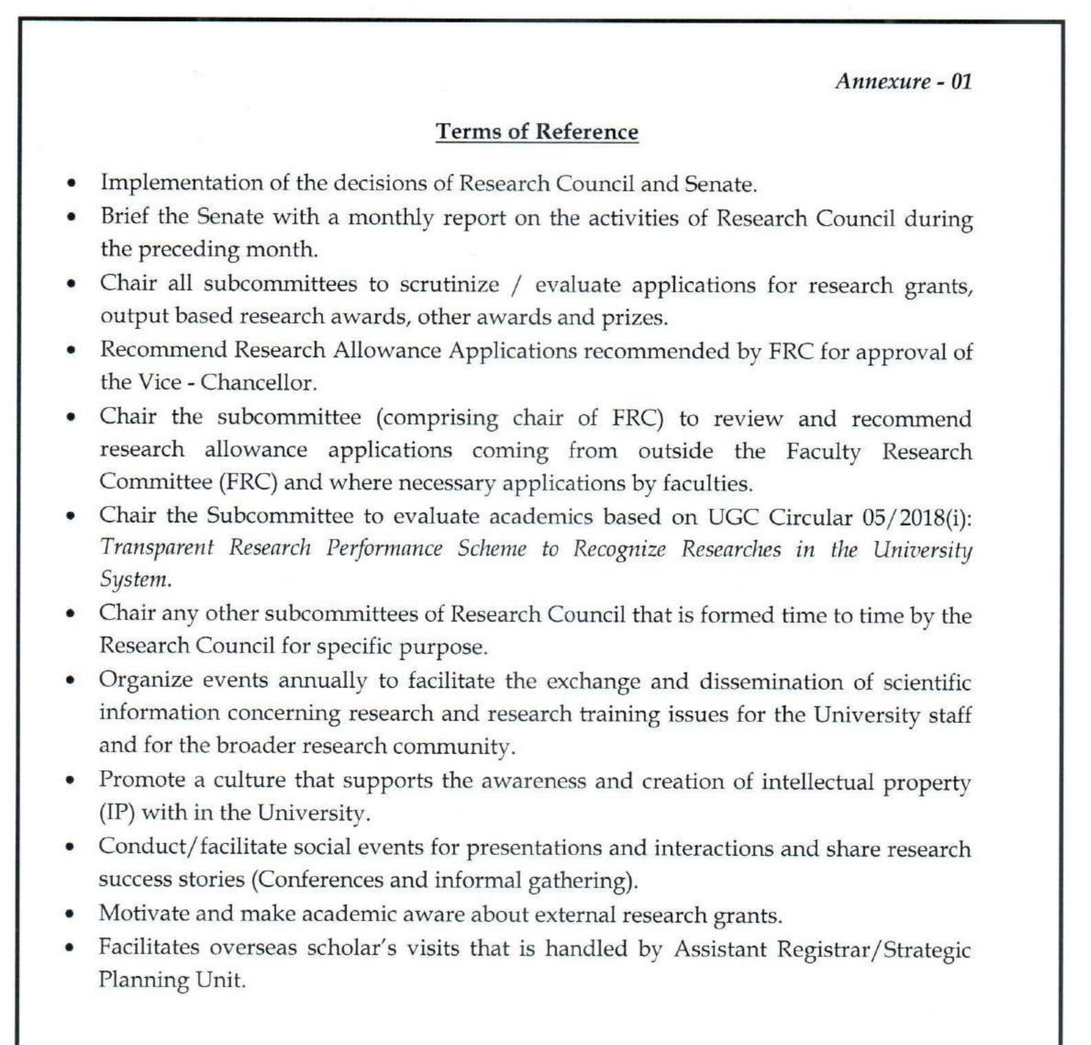 Chairman/Research Council (Partitime) - Eastern University, Sri Lanka