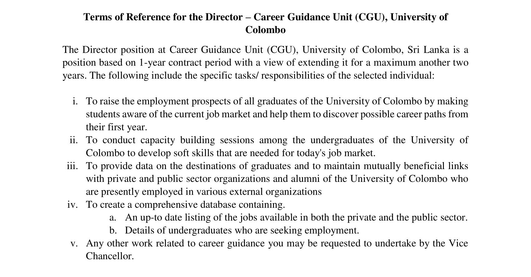 Director - University of Colombo