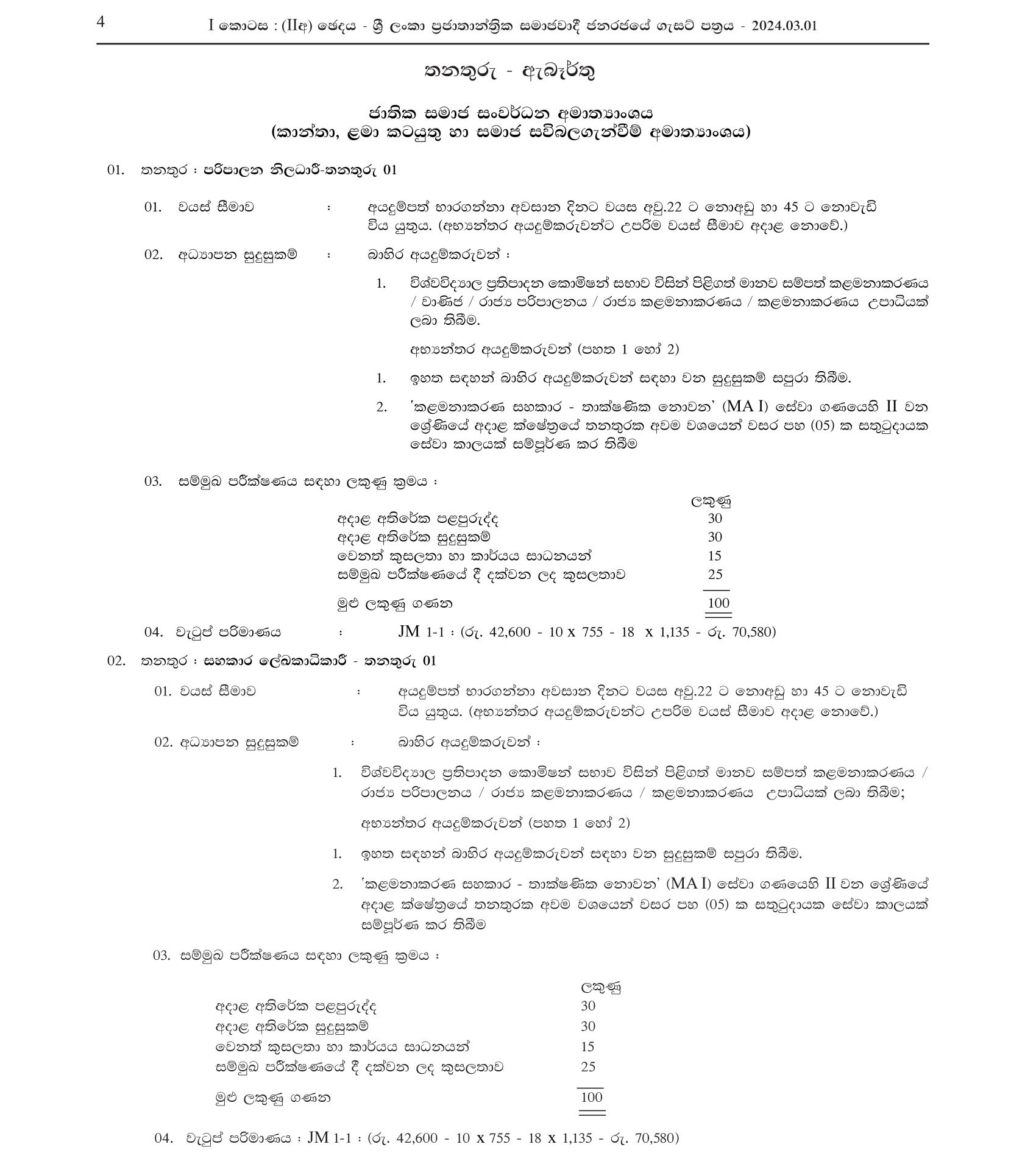 Administration Officer, Assistant Registrar, Accounts Officer, English Instructor - National Institute of Social Development