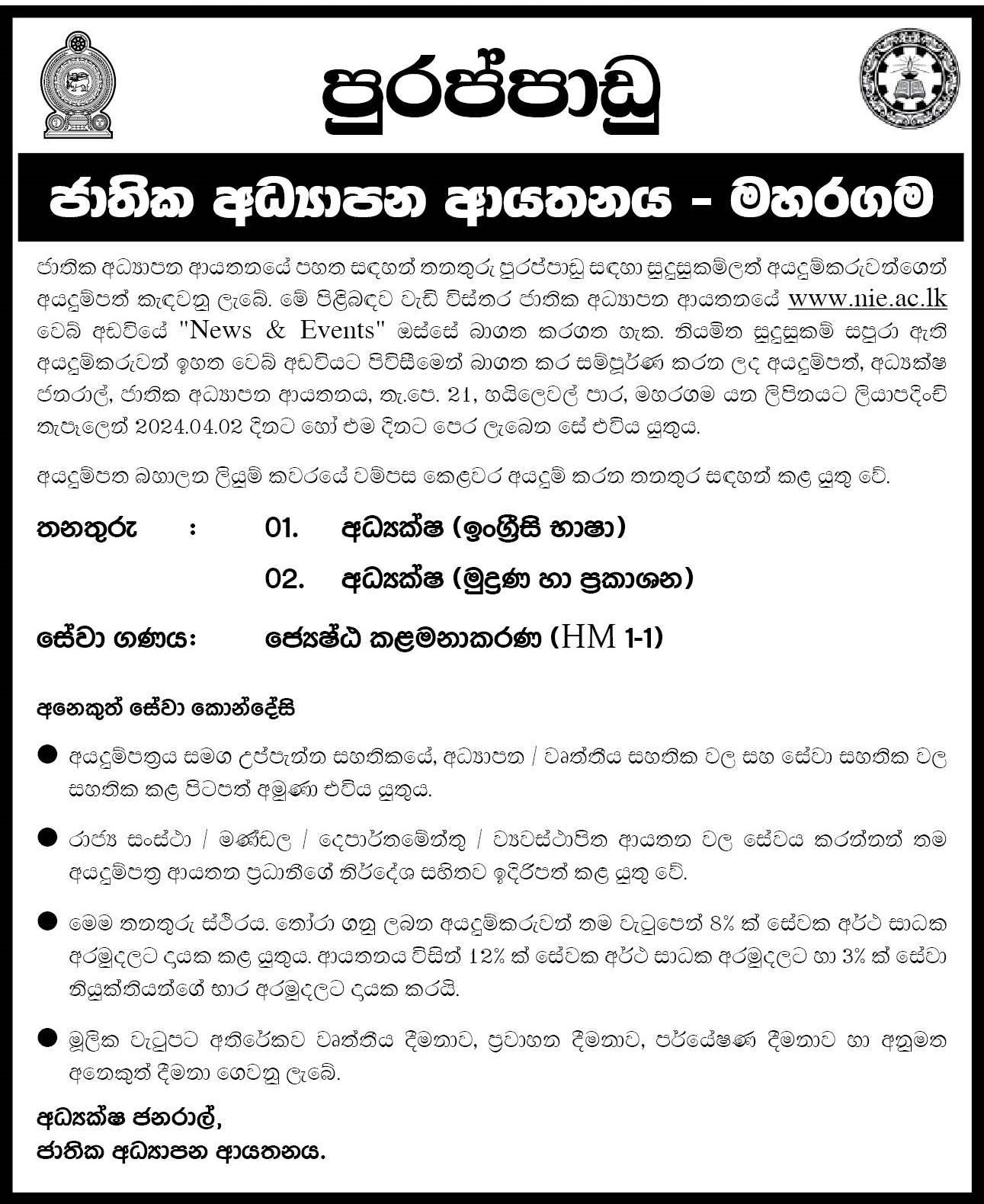 Director - National Institute of Education