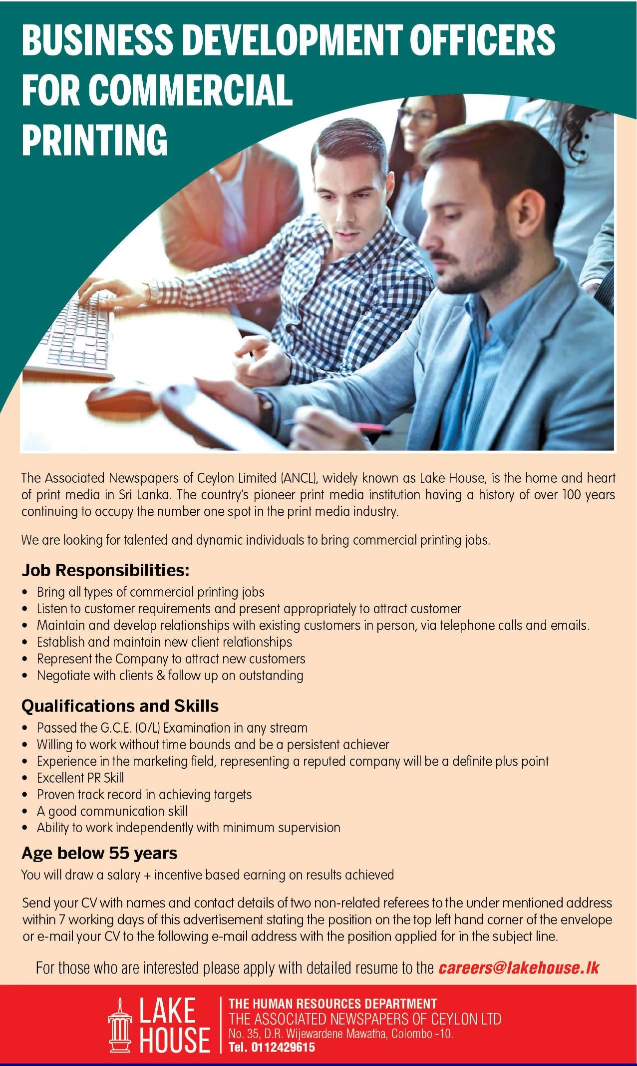 Business Development Officer - The Associated Newspapers of Ceylon Ltd