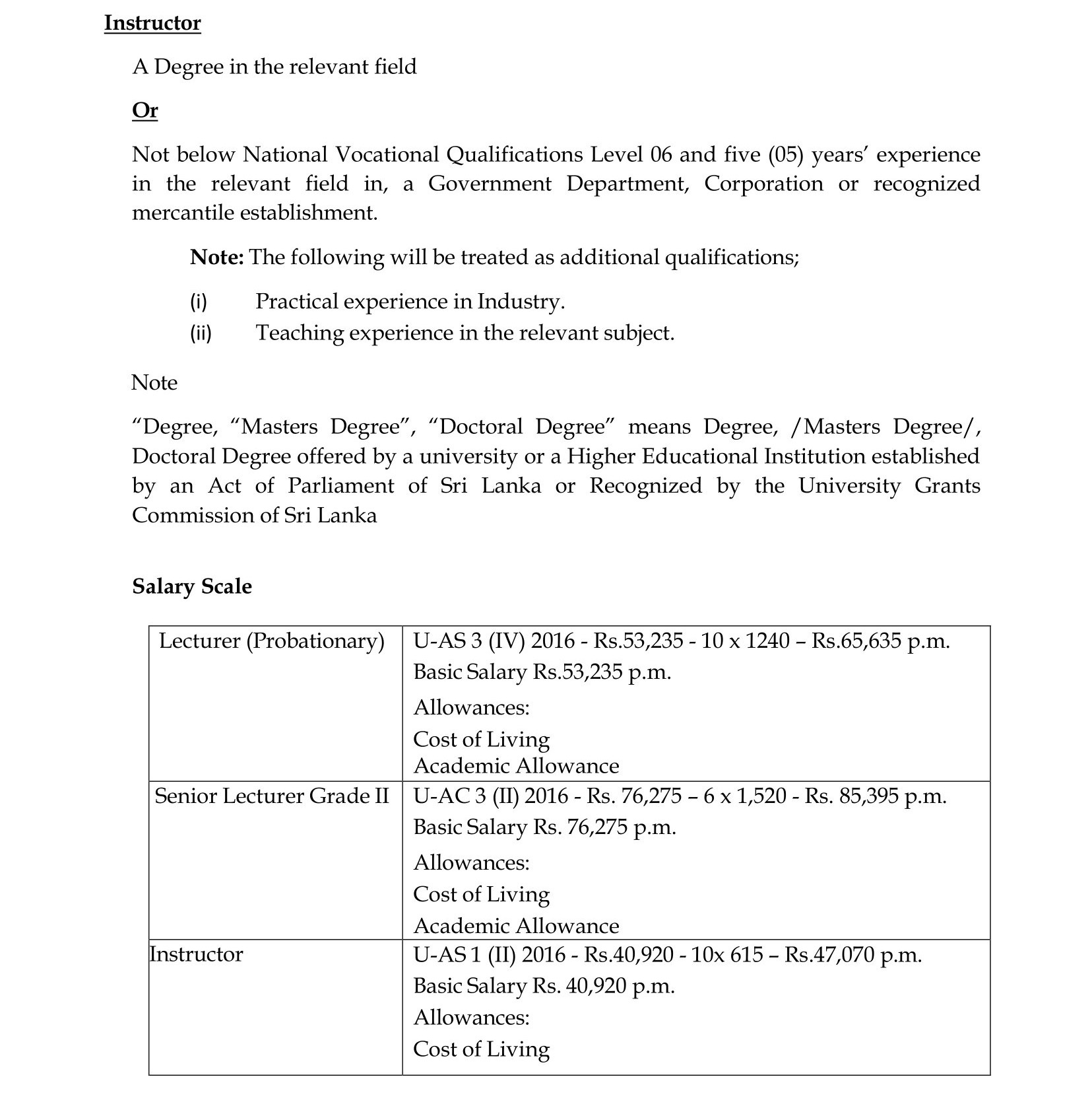 Lecturer, Senior Lecturer, Instructor - University College of Kuliyapitiya - University of Vocational Technology