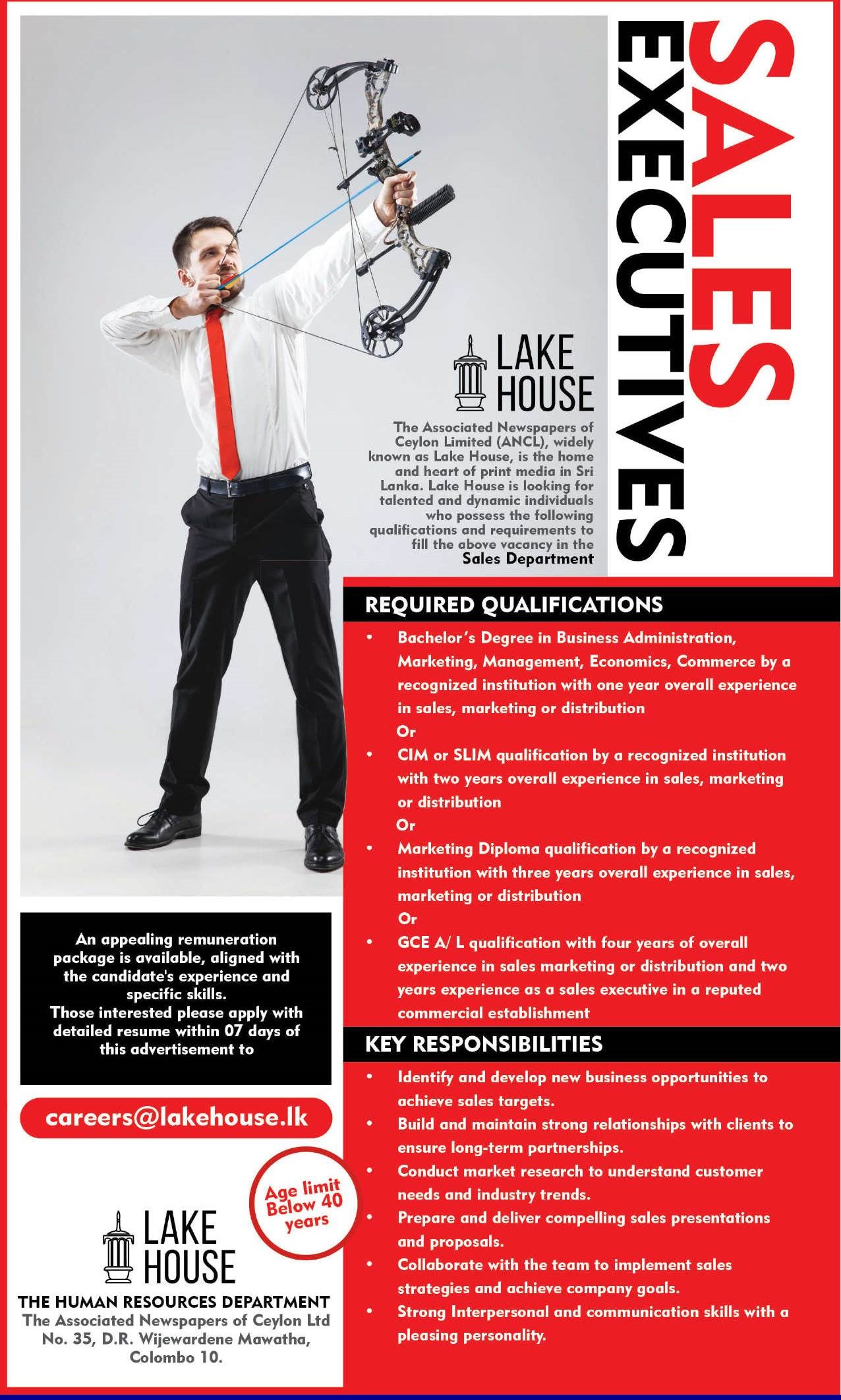 Sales Executive - The Associated Newspapers of Ceylon Limited