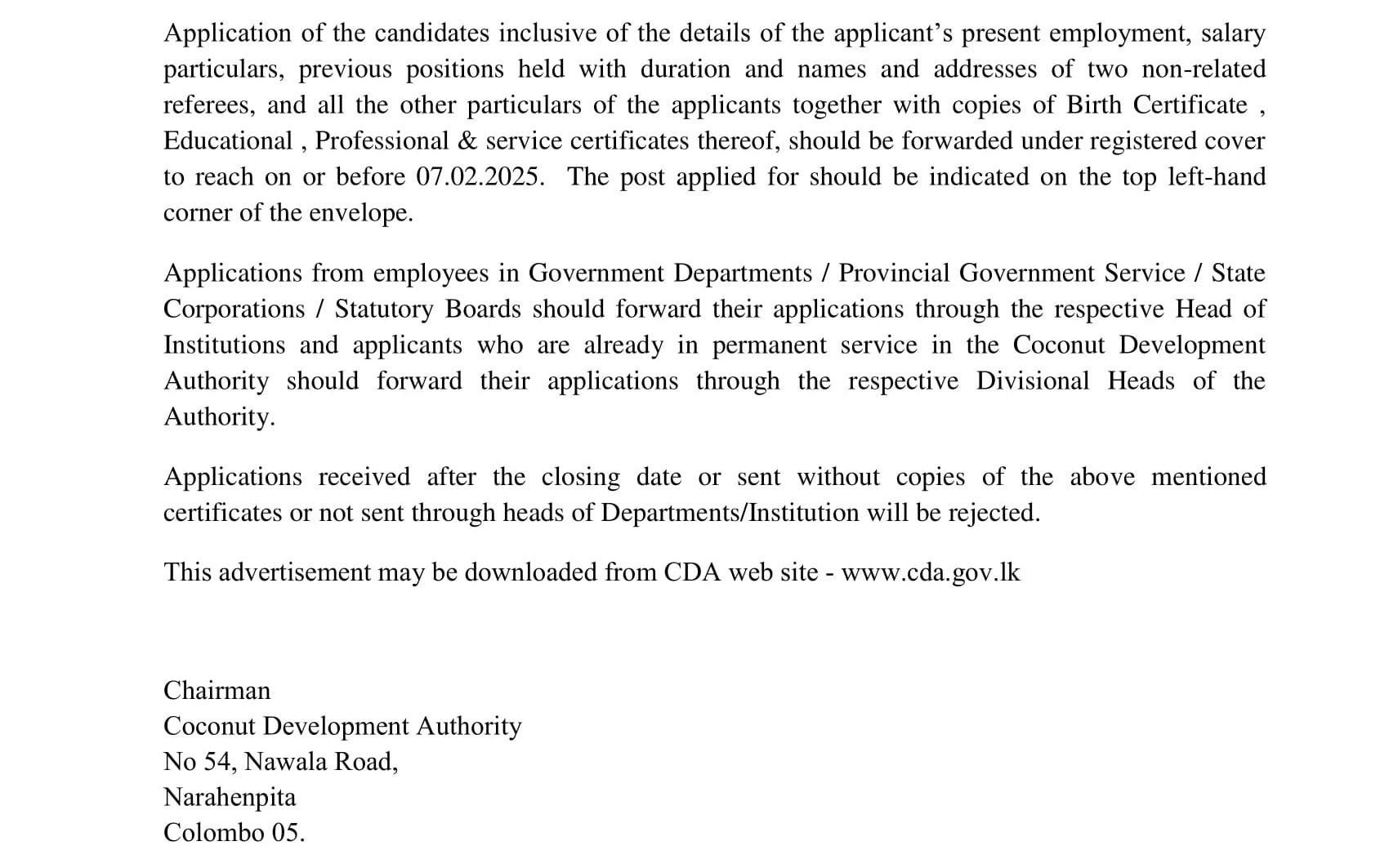 Programme Assistant (Quality Control) - Coconut Development Authority