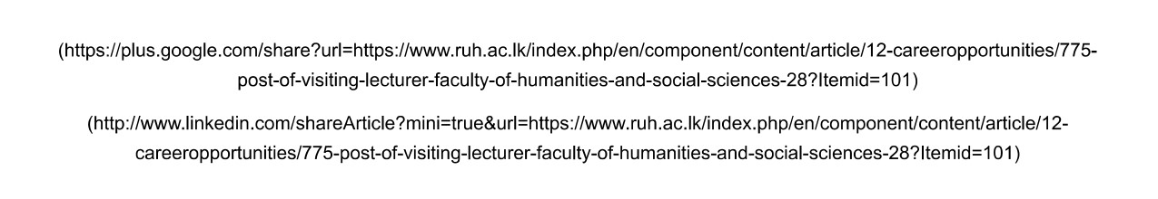 Visiting Lecturer - Univetsity of Ruhuna