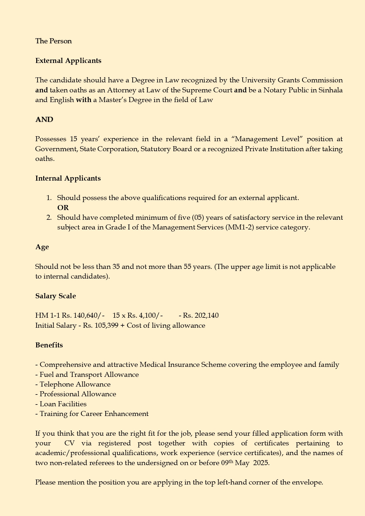 Director (Legal) - Sri Lanka Tourism Development Authority