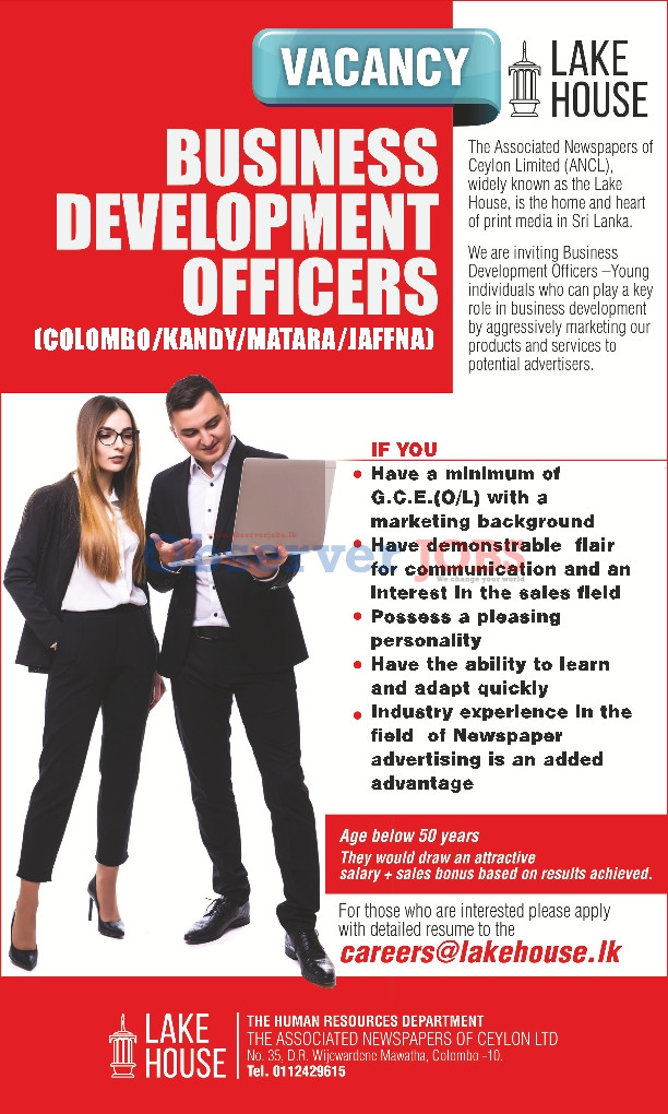 Business Development Officer - The Associated Newspapers of Ceylon Ltd