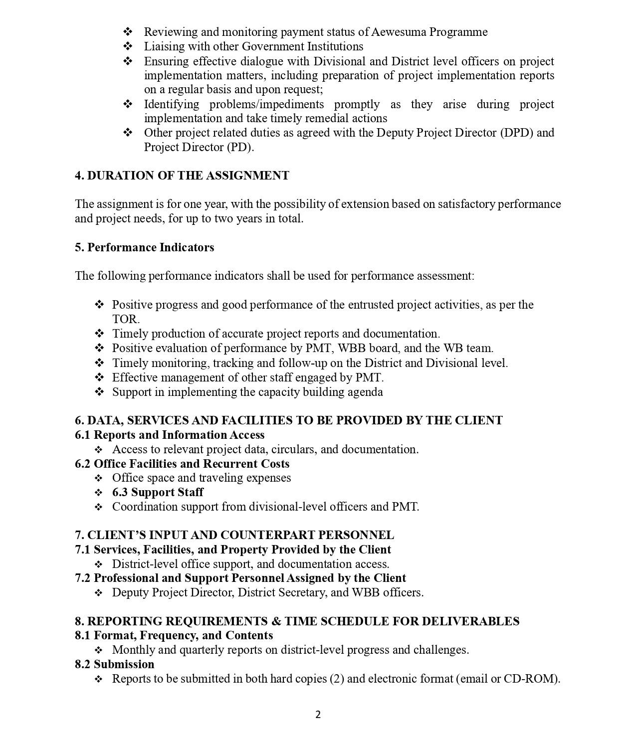 Individual Consultant for the role of Project Officer in Matara District - Welfare Benefits Board