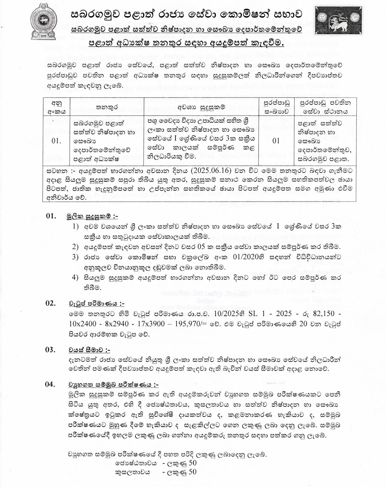 Provincial Director - Sabaragamuwa Provincial Public Service Commission